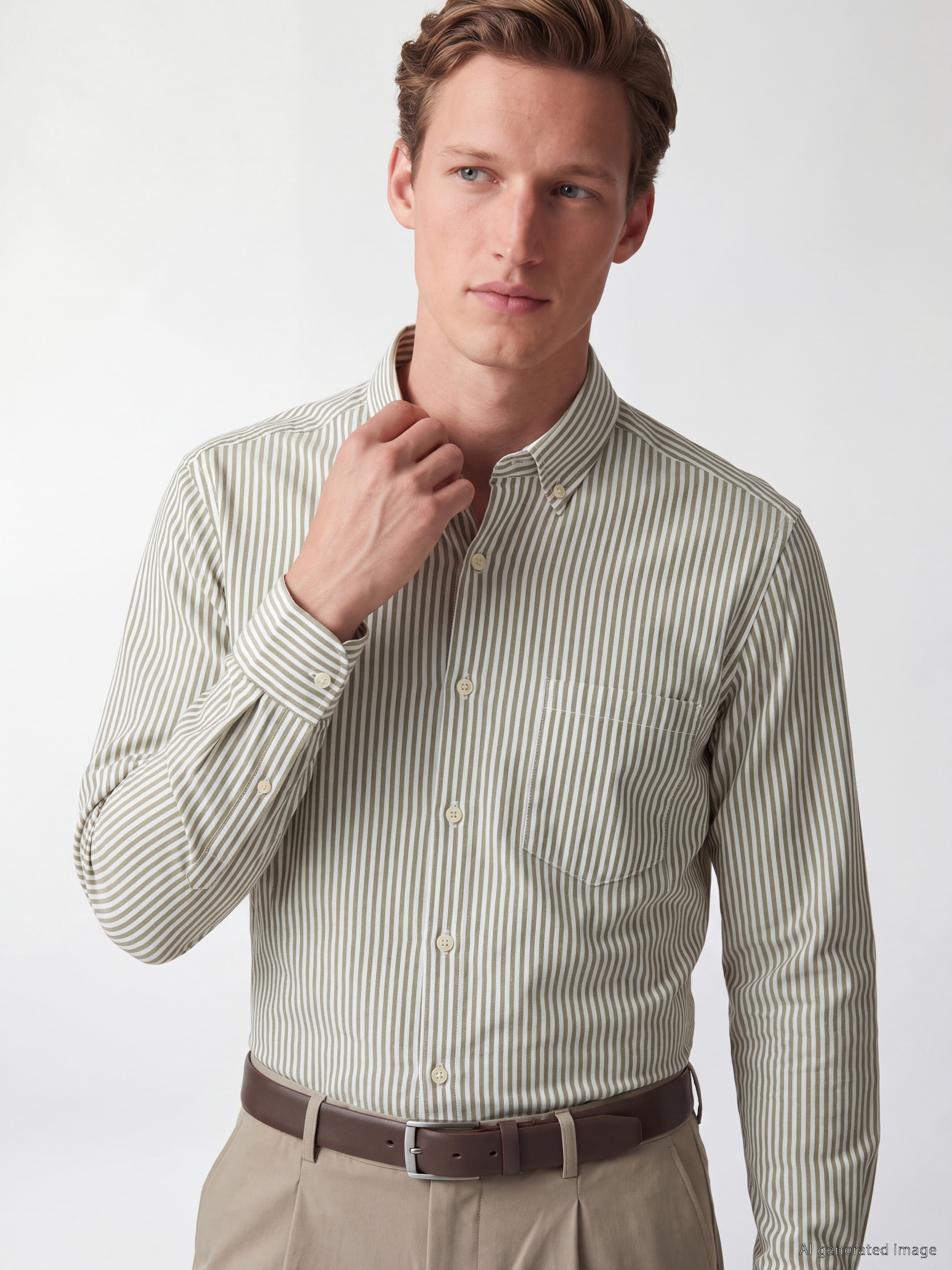 SOUTHBLUE Regular Fit Çizgili Oxford Erkek Gömlek