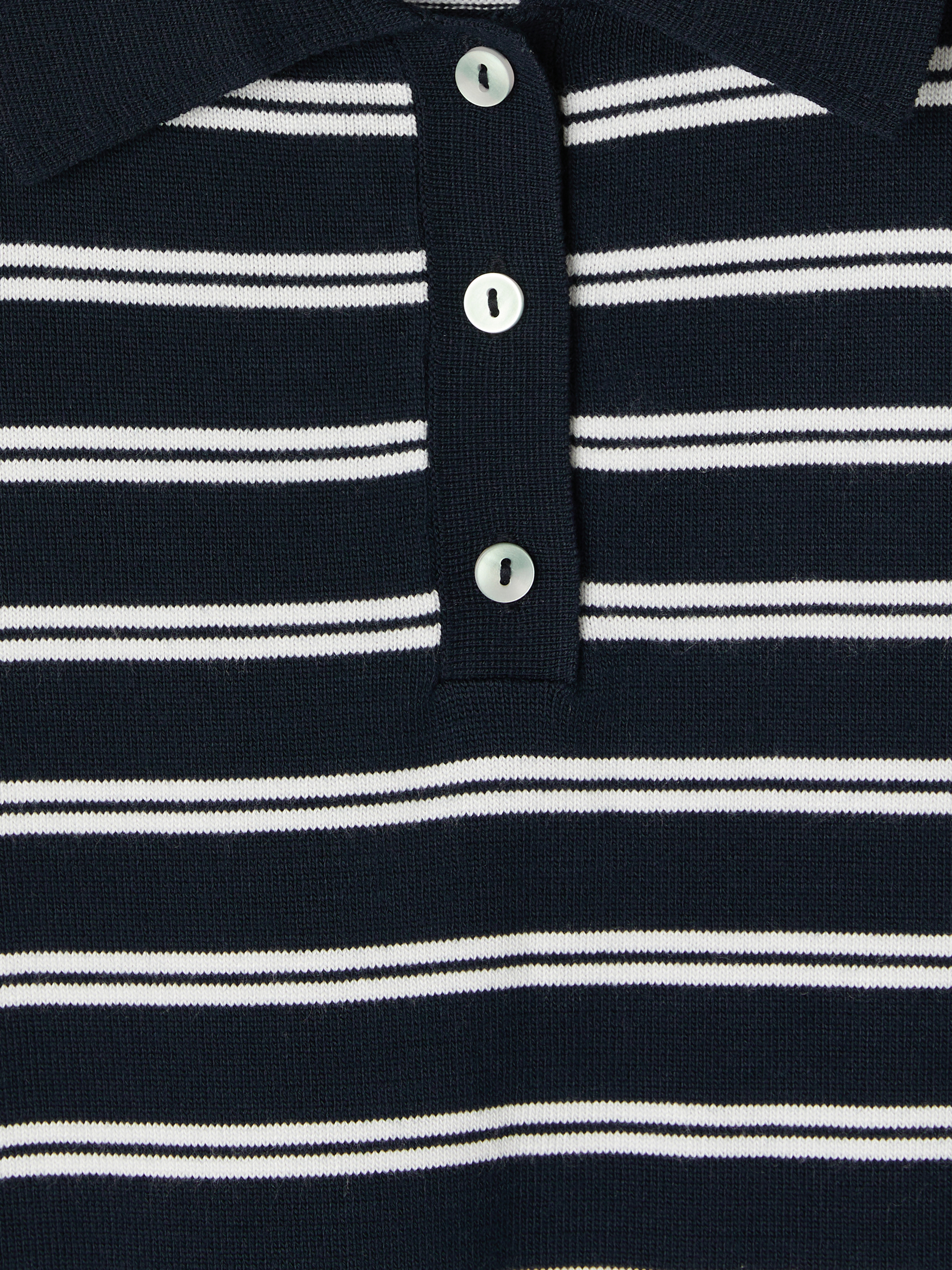 LCW Modest Polo Yaka Çizgili Kadın Triko Kazak görsel 6