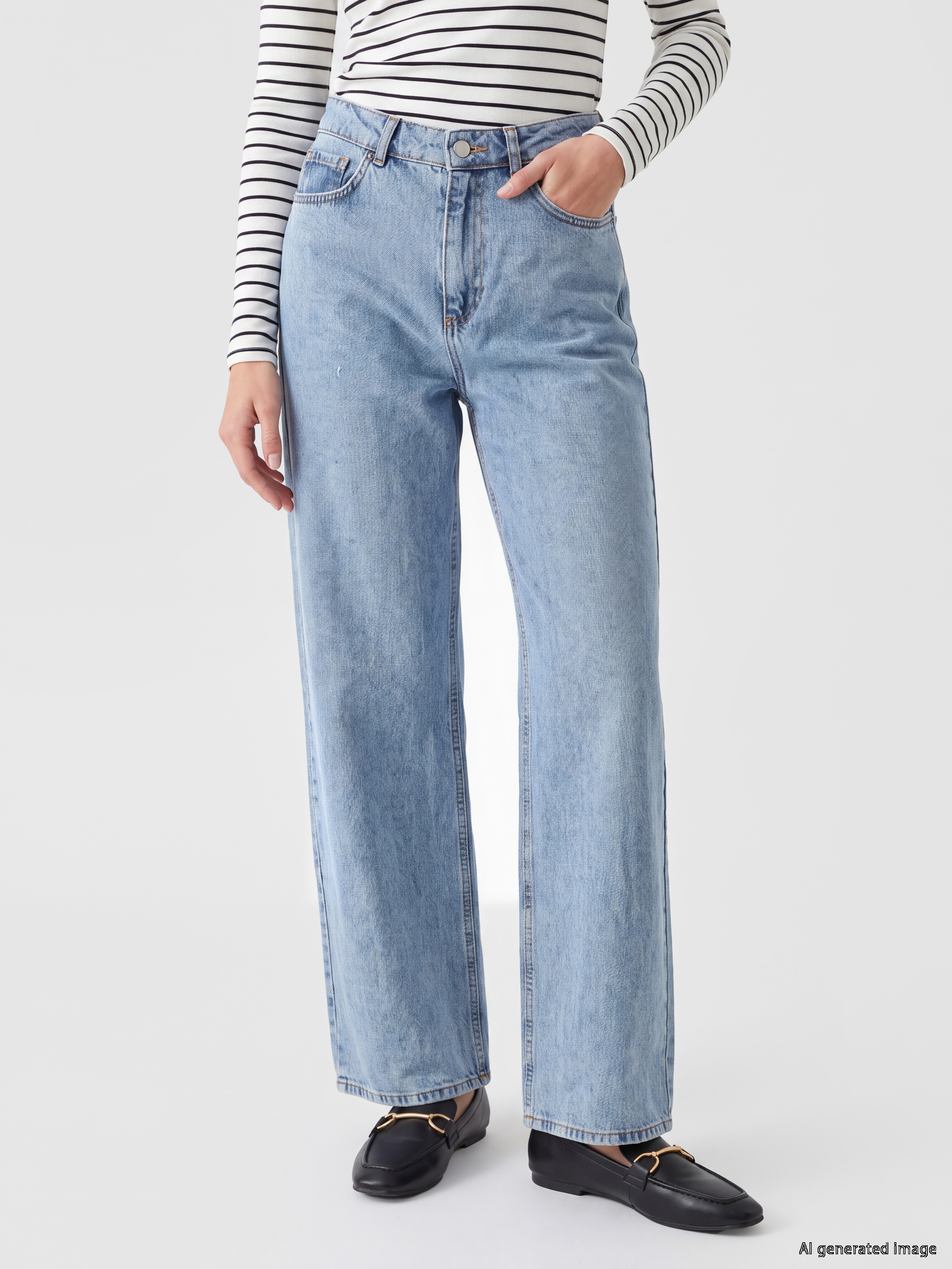 LC WAIKIKI Baggy Fit Kadın Jean Pantolon görsel 2