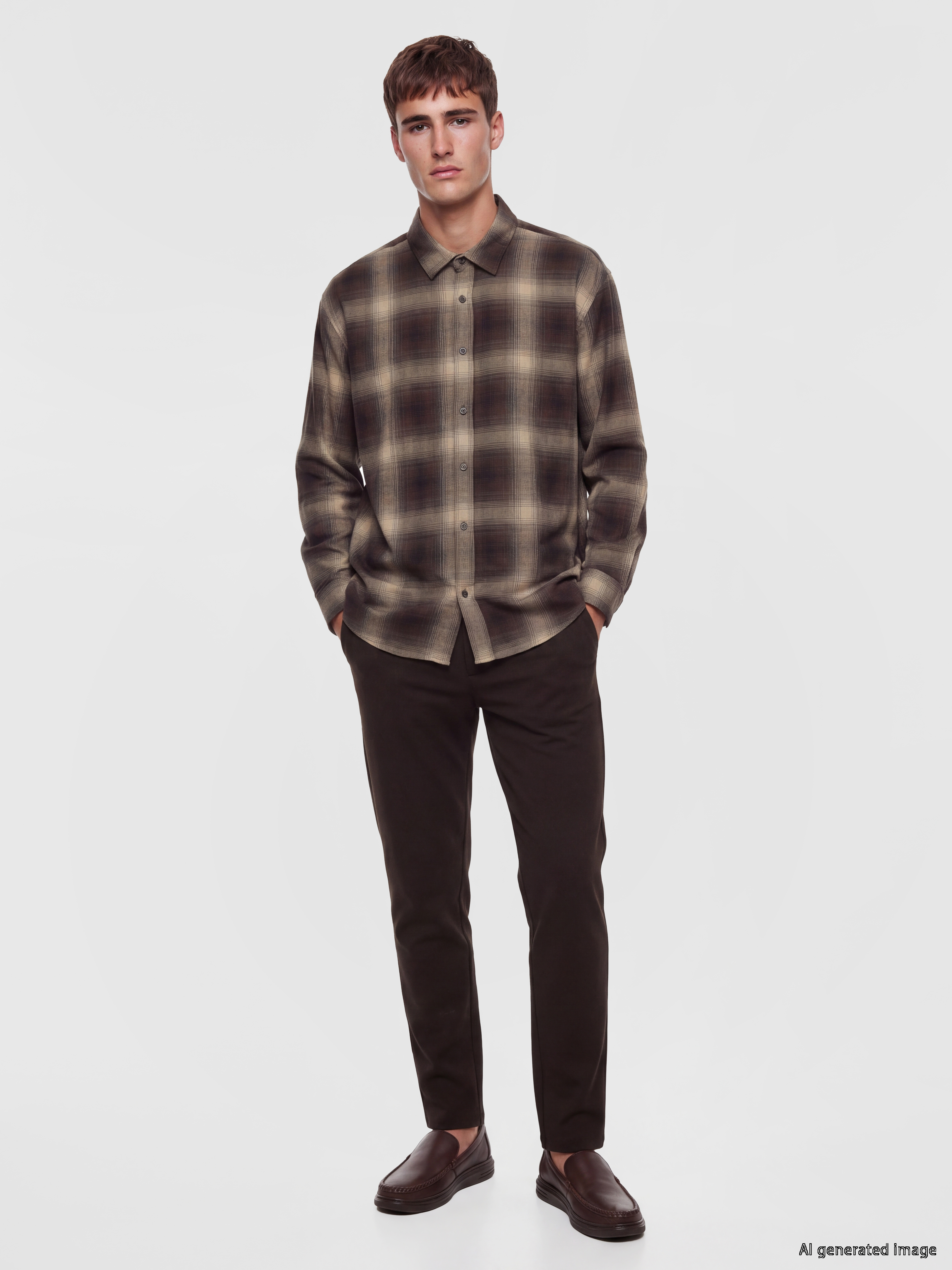 LCW Vision Regular Fit Ekose Erkek Gömlek görsel 3