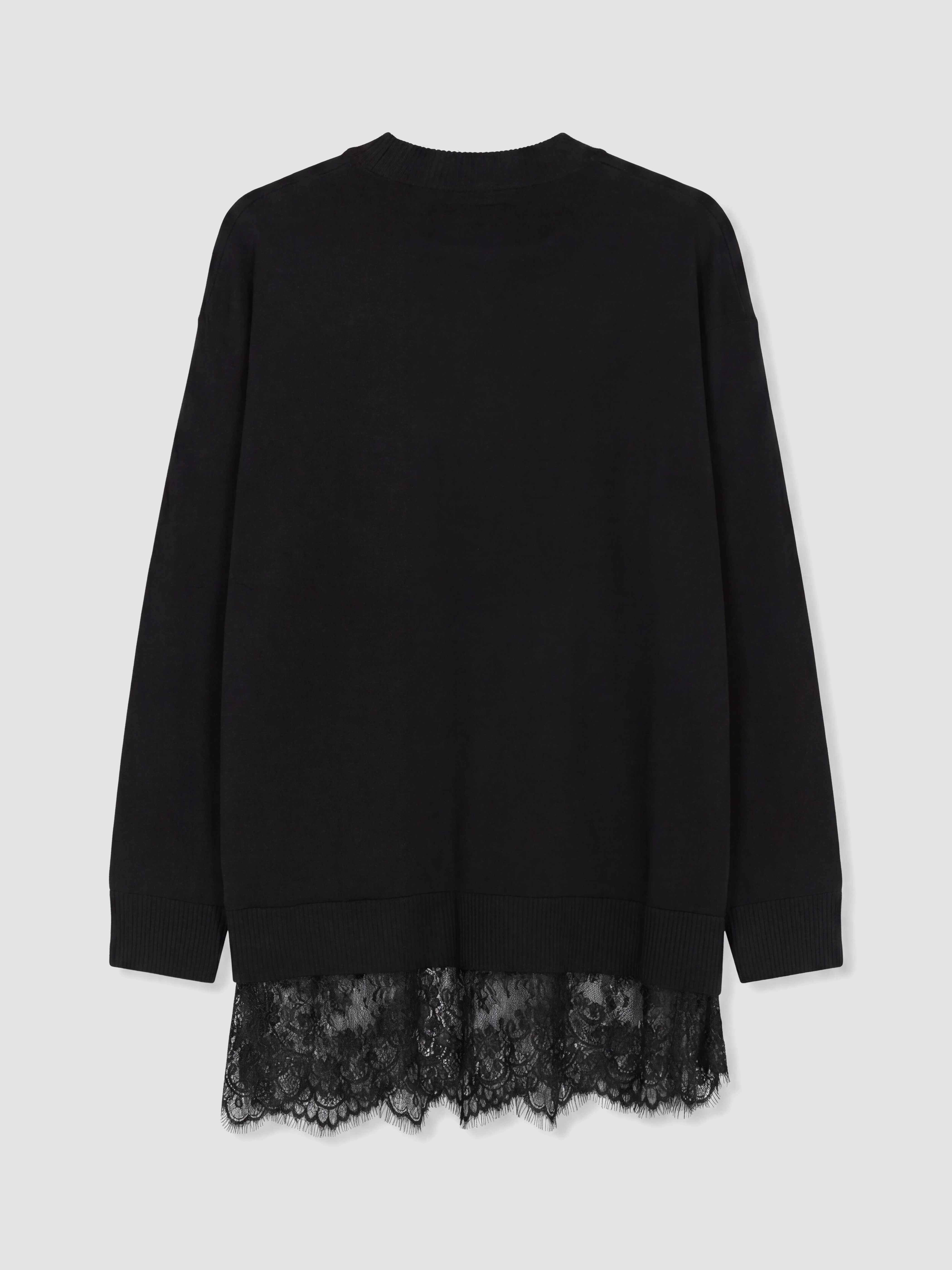 LCW Modest Bisiklet Yaka Dantel Detaylı Kadın Triko Tunik görsel 8