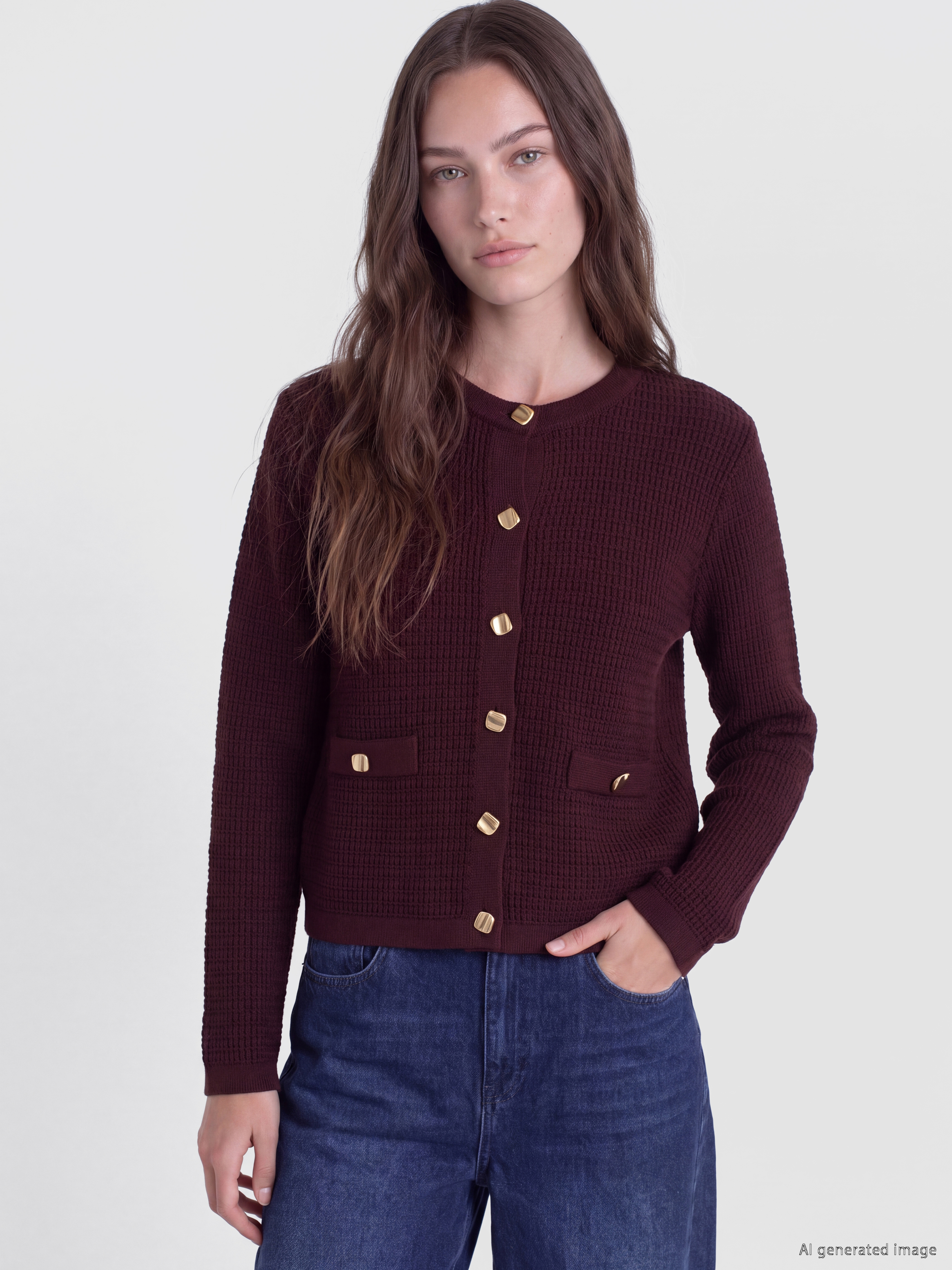 LCW Modest Bisiklet Yaka Kadın Triko Hırka