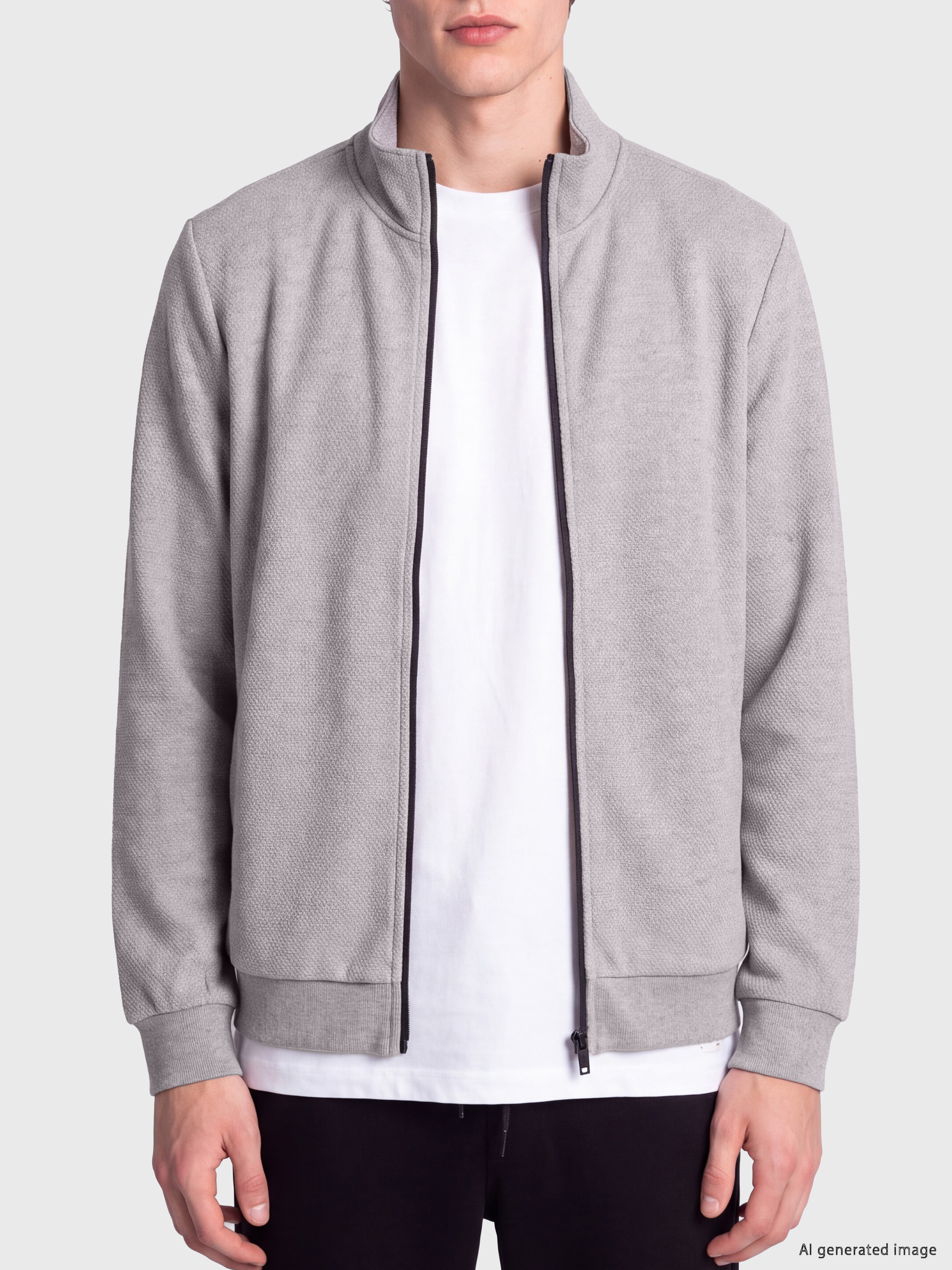 XSIDE Dik Yaka Erkek Fermuarlı Sweatshirt görsel 3
