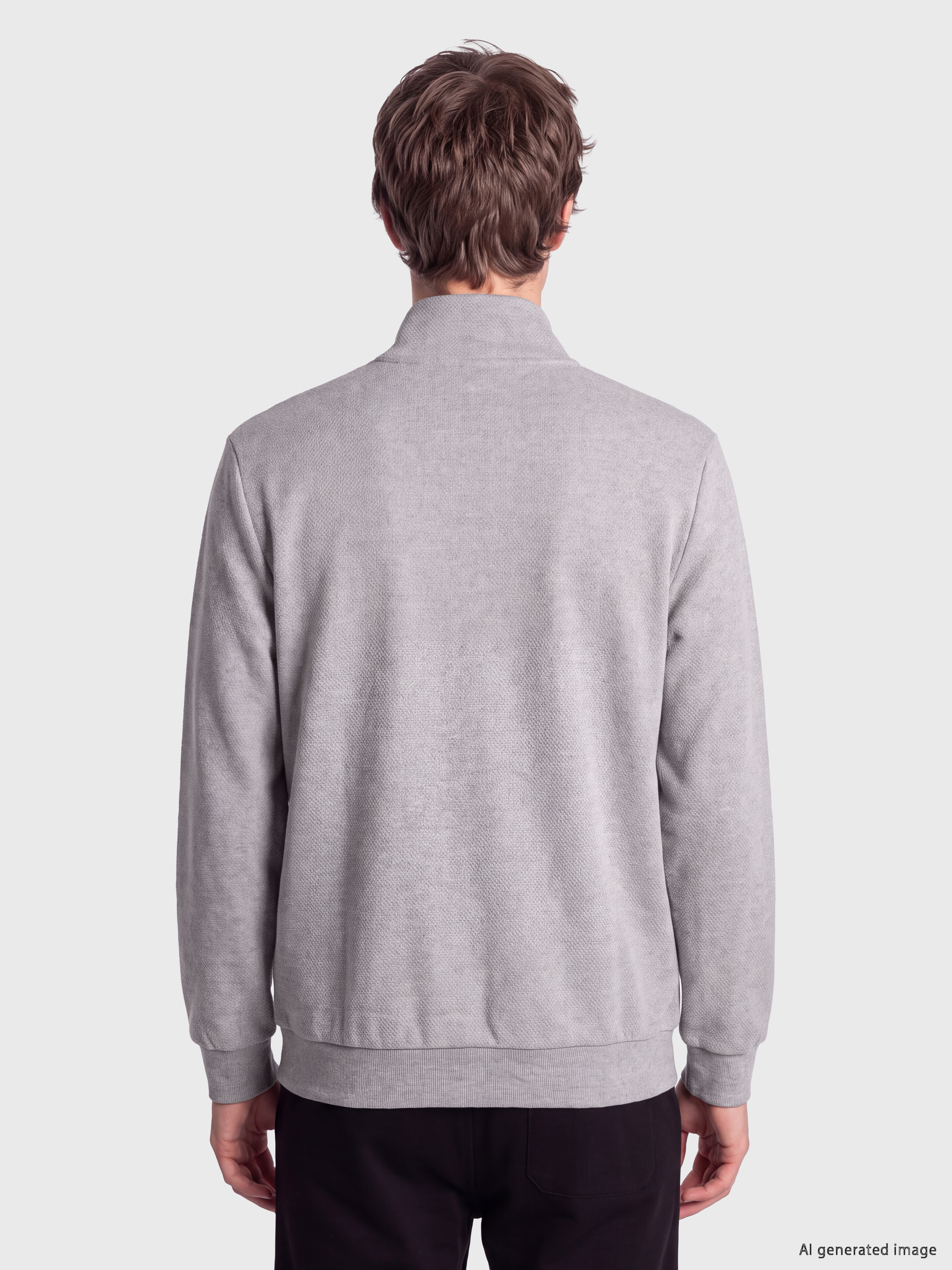 XSIDE Dik Yaka Erkek Fermuarlı Sweatshirt görsel 4