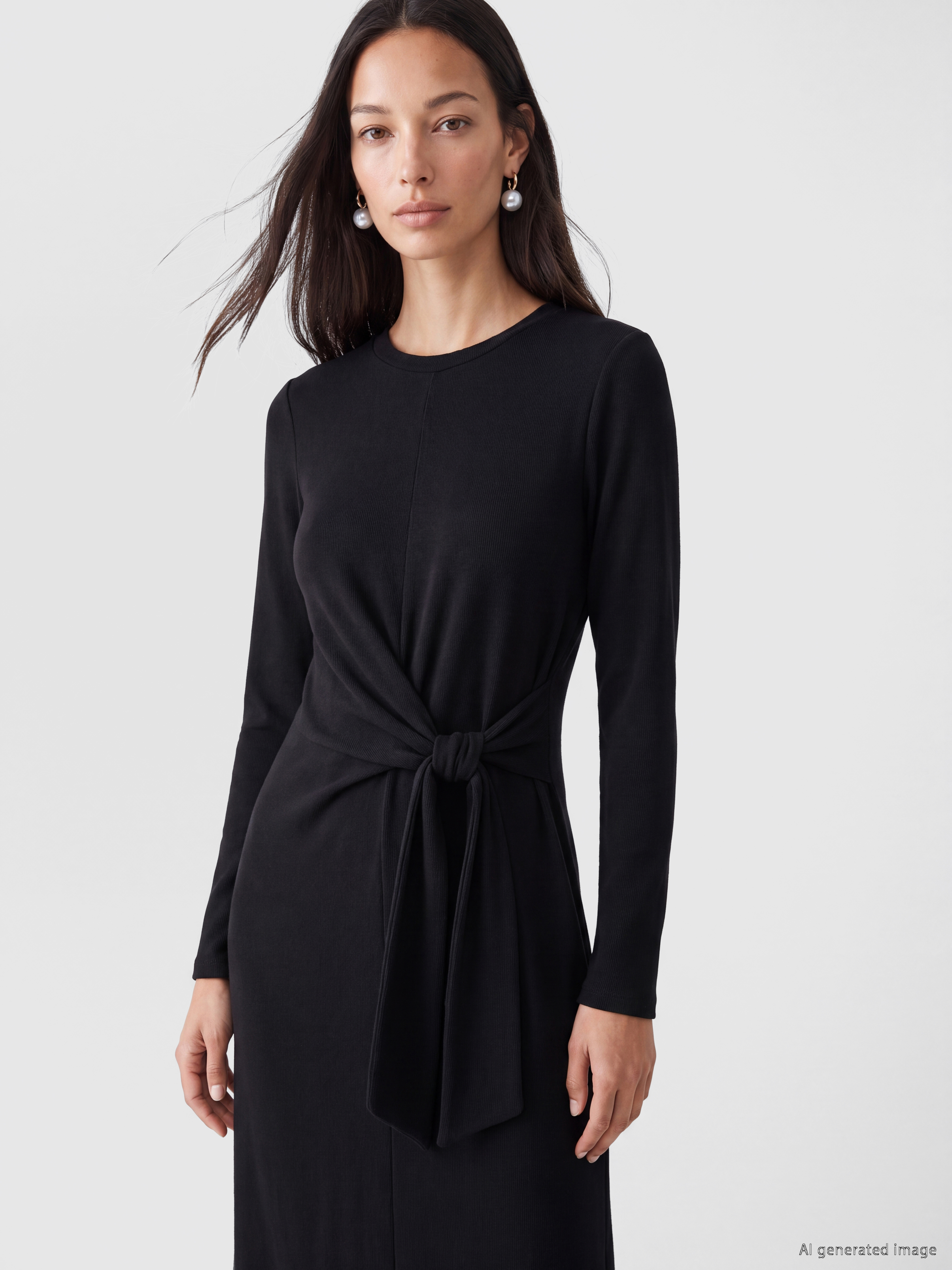 LCW EVERYDAY Soft Touch Beli Bağlamalı Elbise görsel 2