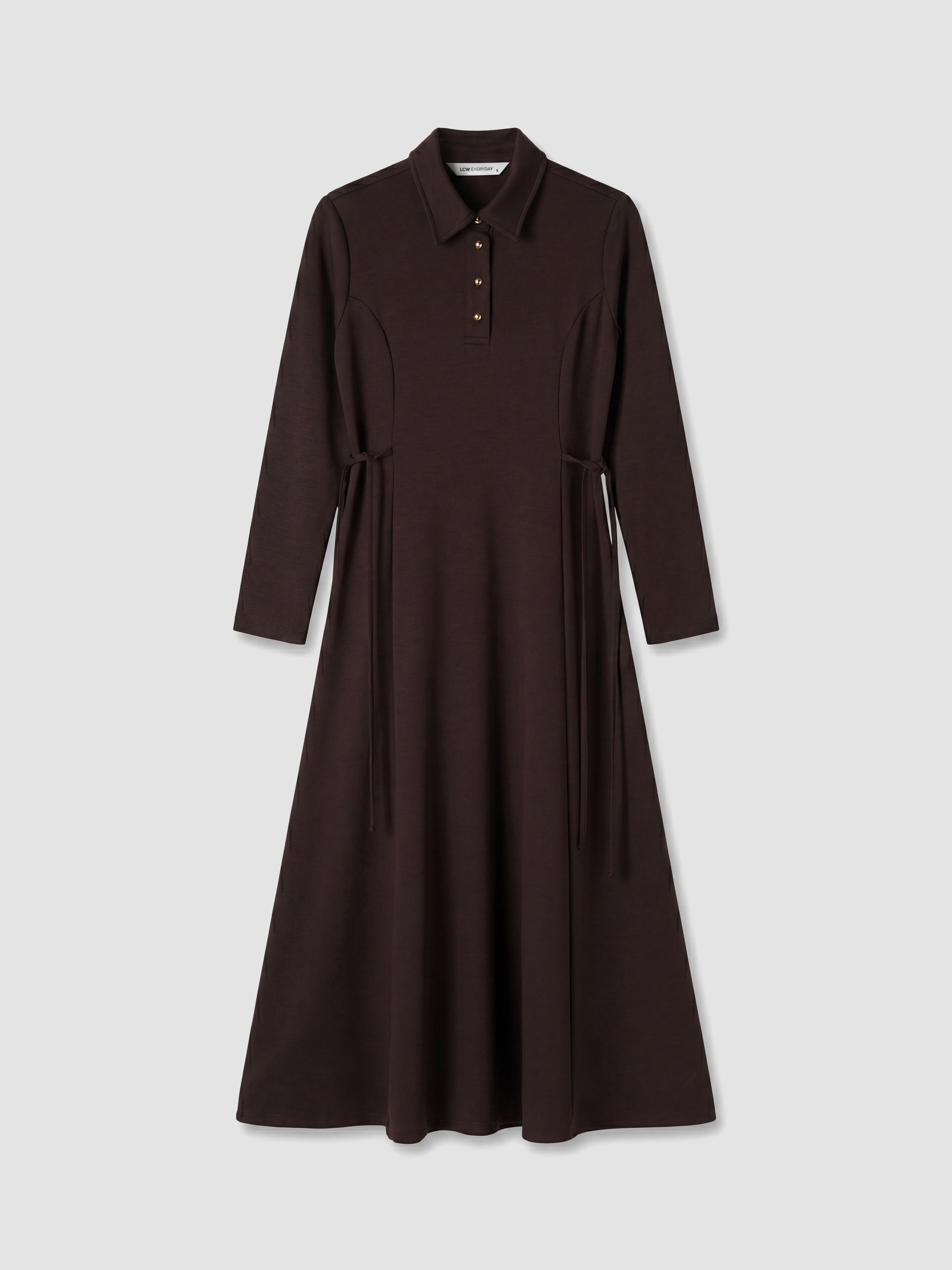 LCW EVERYDAY Polo Yaka Belden Oturtmalı Elbise görsel 5