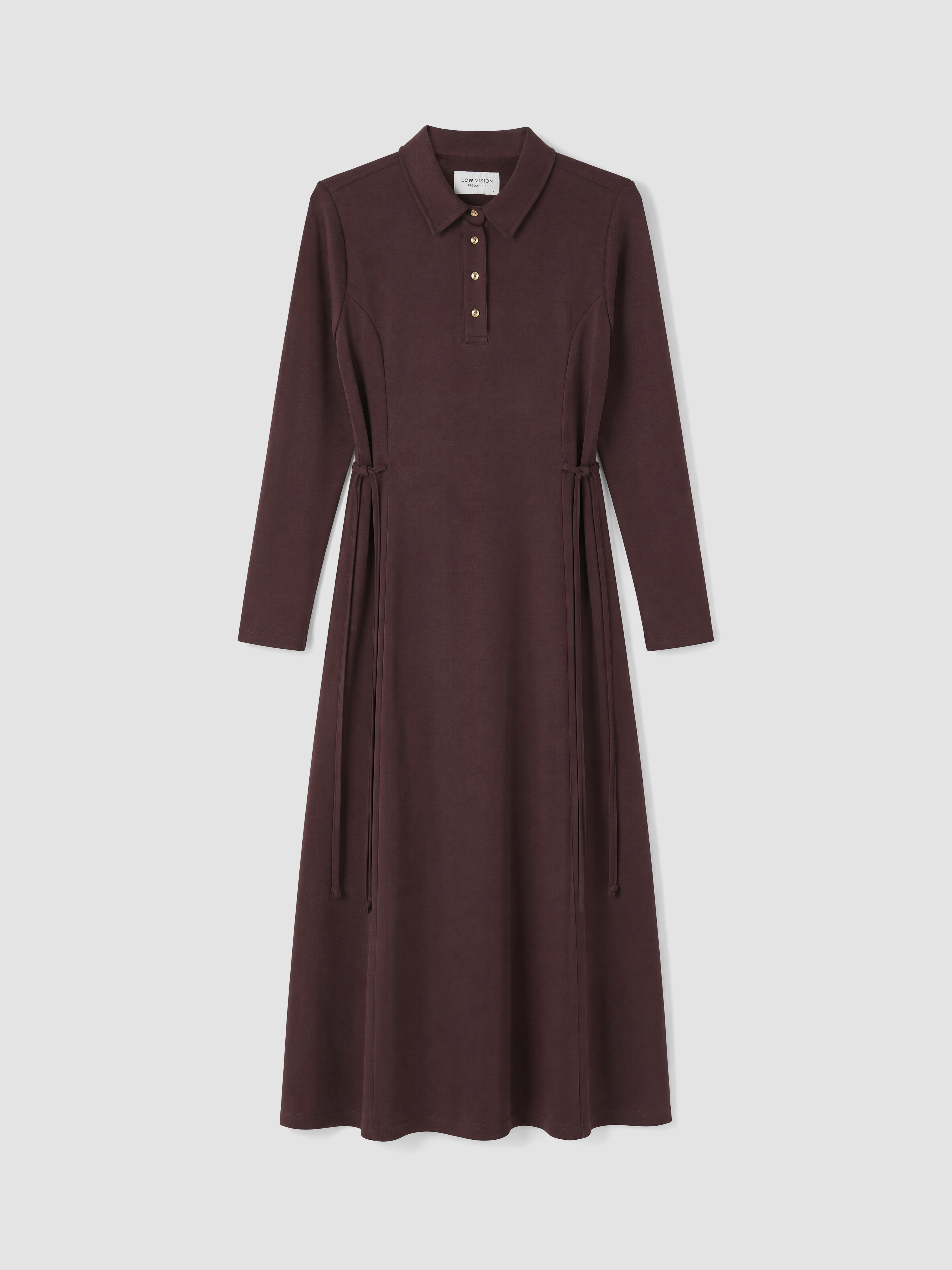 LCW EVERYDAY Polo Yaka Belden Oturtmalı Elbise görsel 5