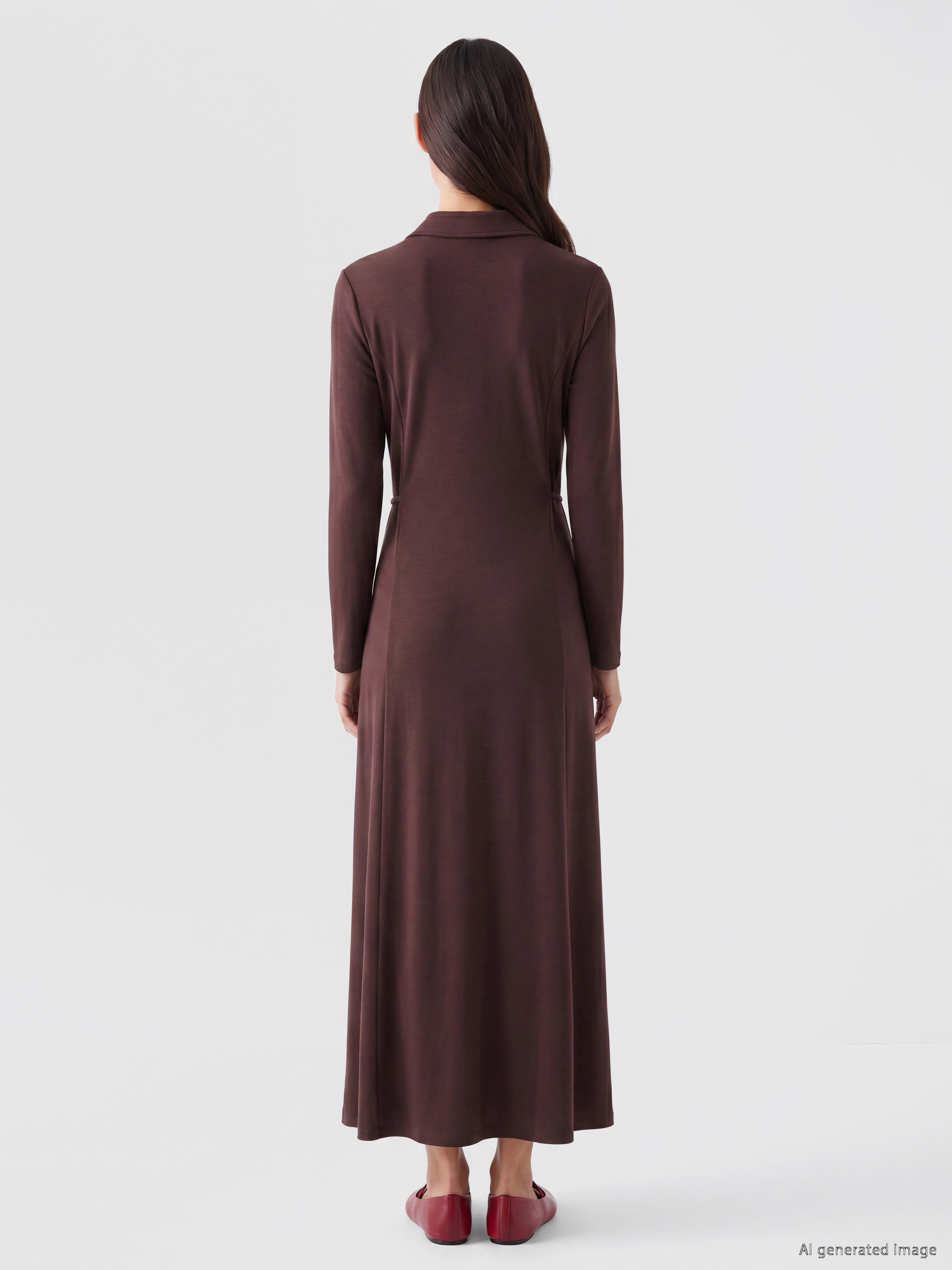 LCW EVERYDAY Polo Yaka Belden Oturtmalı Elbise görsel 4