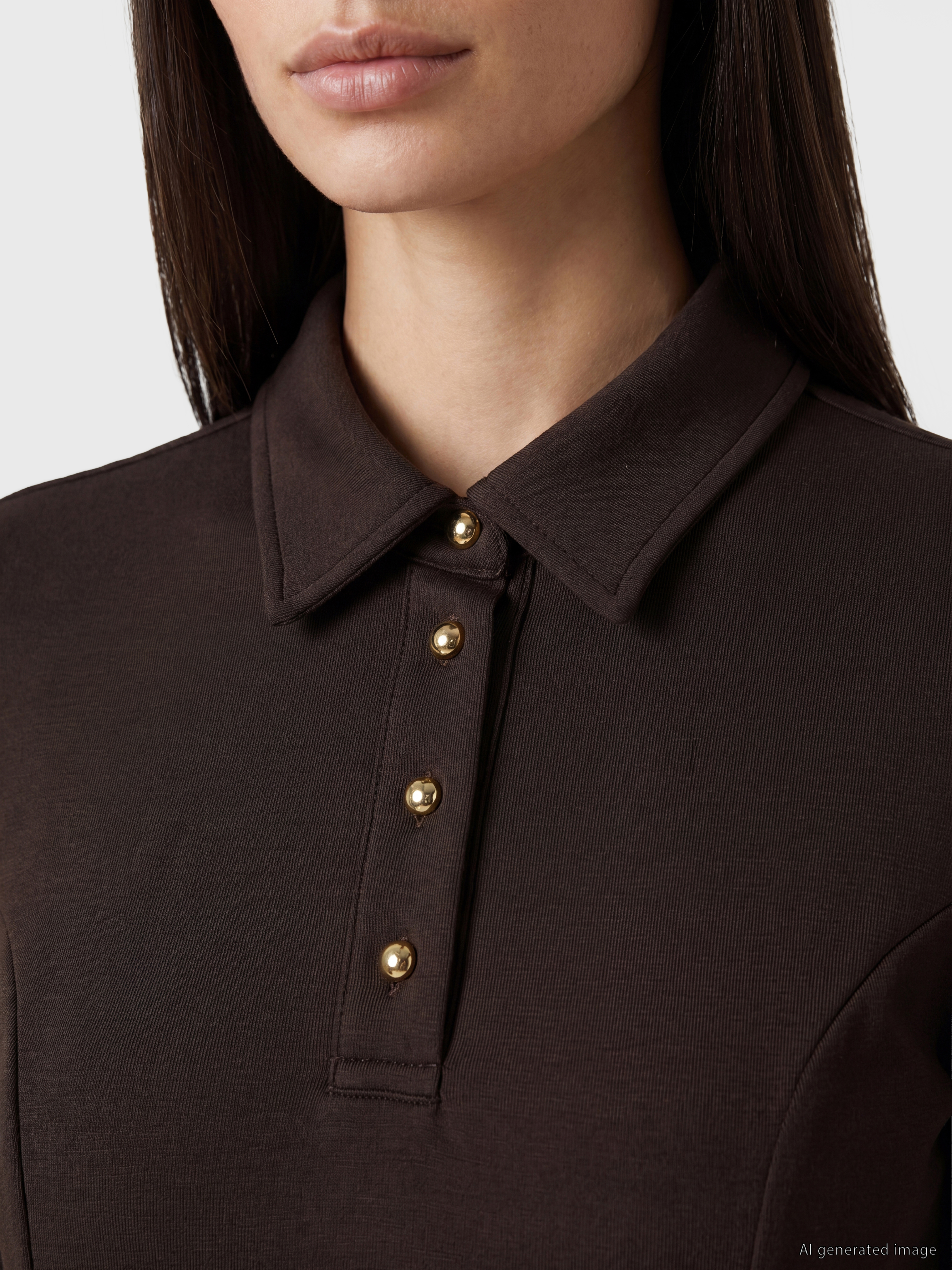 LCW EVERYDAY Polo Yaka Belden Oturtmalı Elbise görsel 3