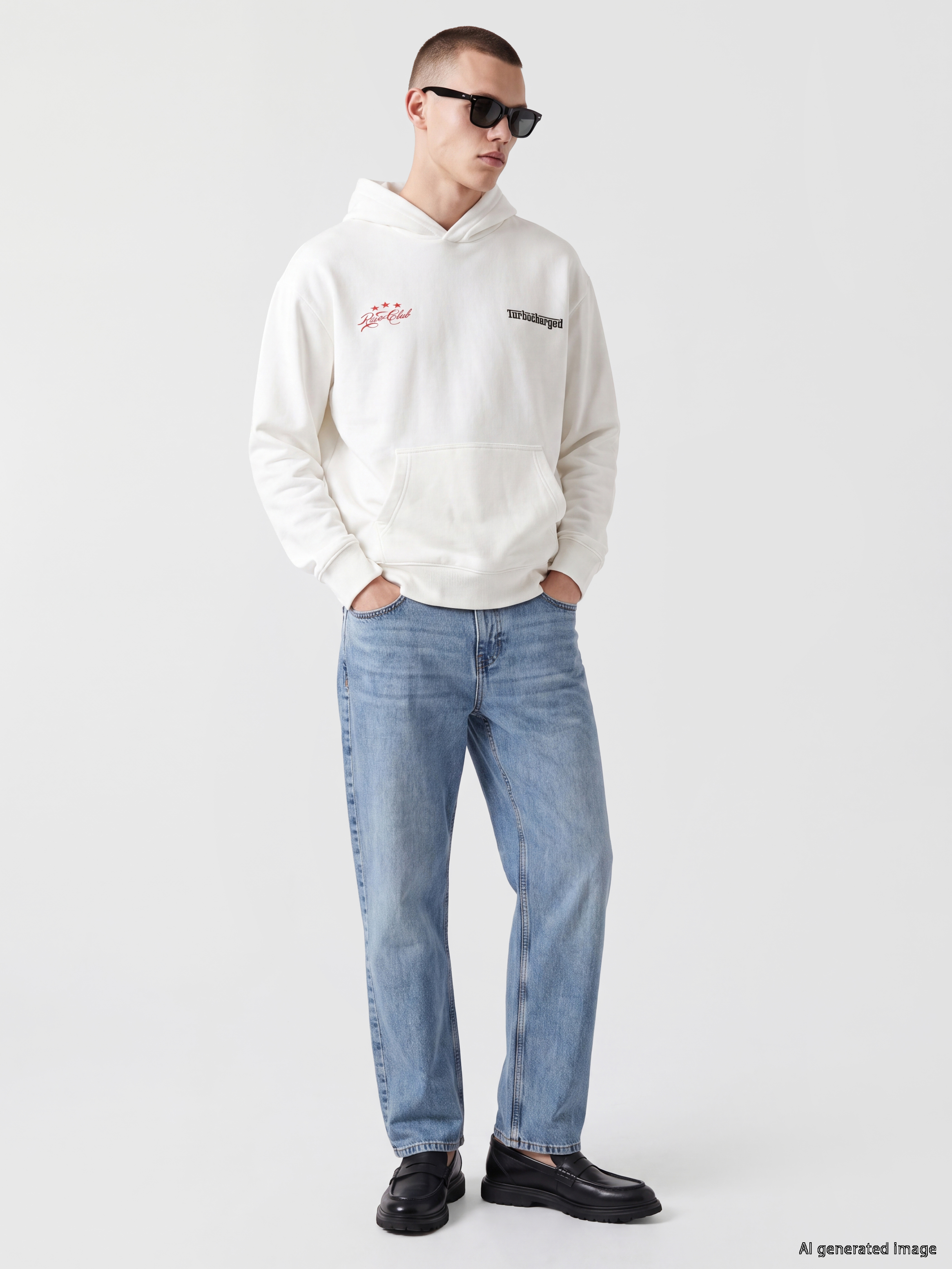 XSIDE Baskılı Erkek Kalın Hoodie görsel 2