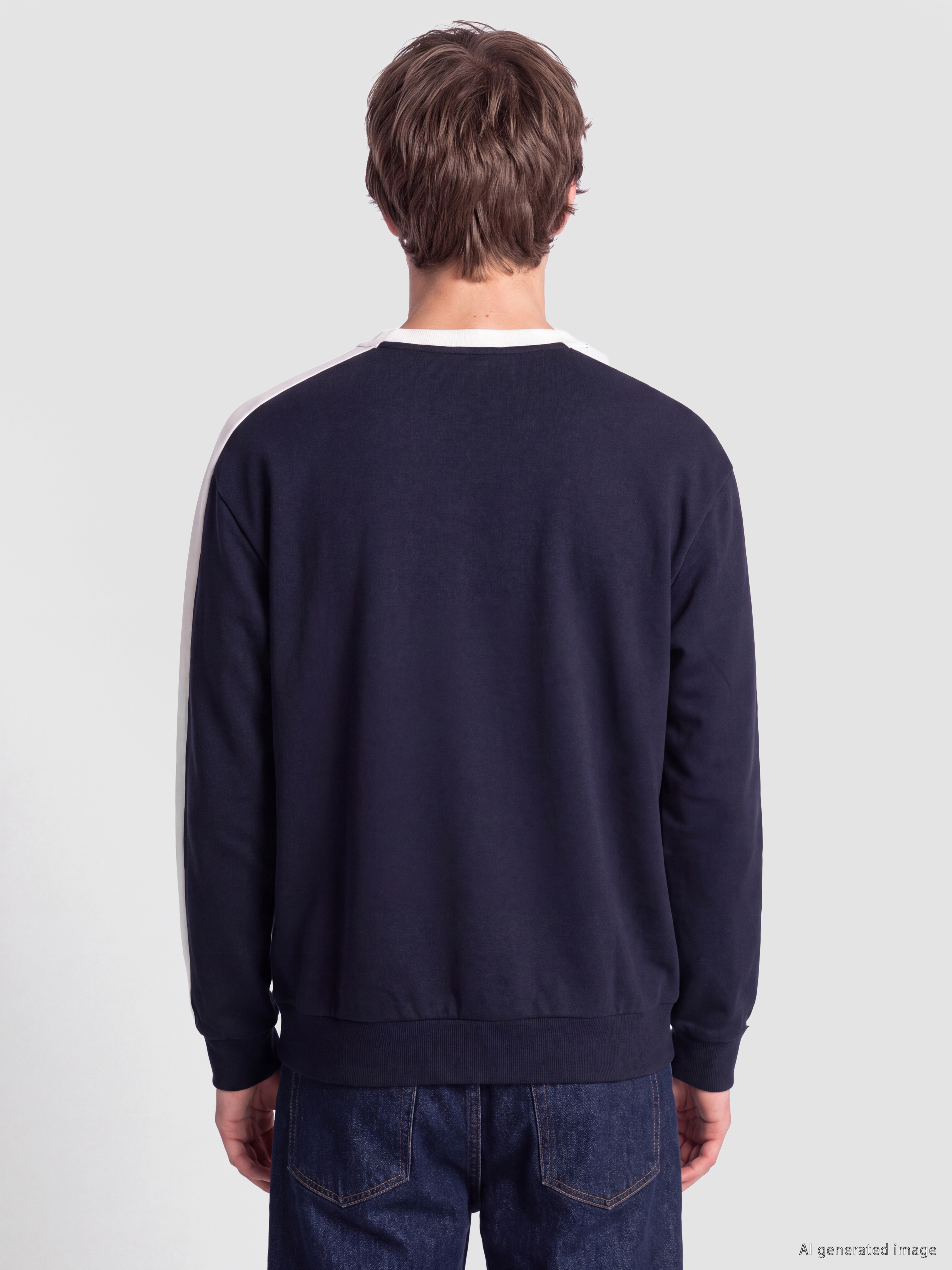 XSIDE Bisiklet Yaka Baskılı Erkek Sweatshirt görsel 4