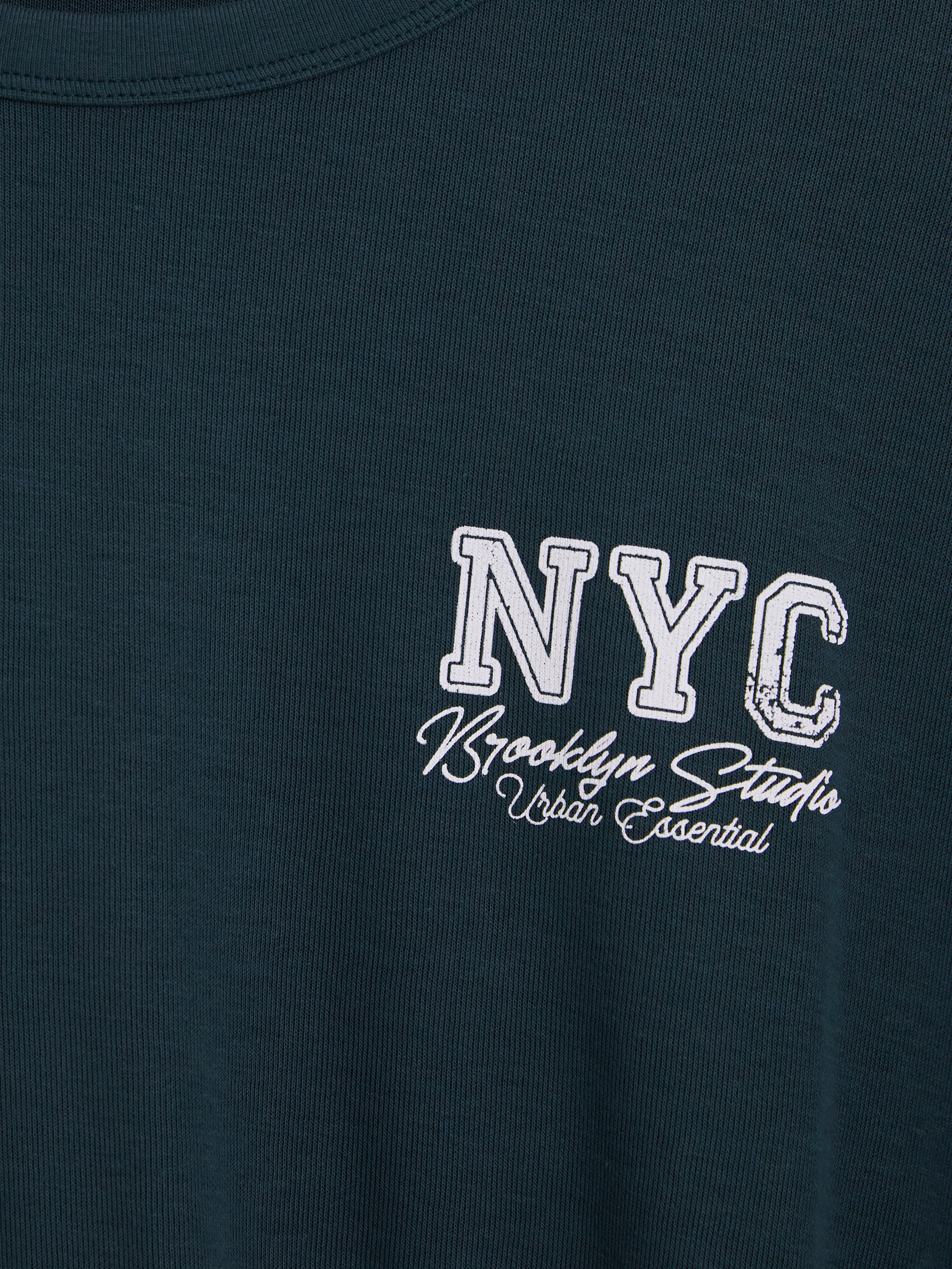 XSIDE Bisiklet Yaka NYC Baskılı Sweatshirt görsel 7