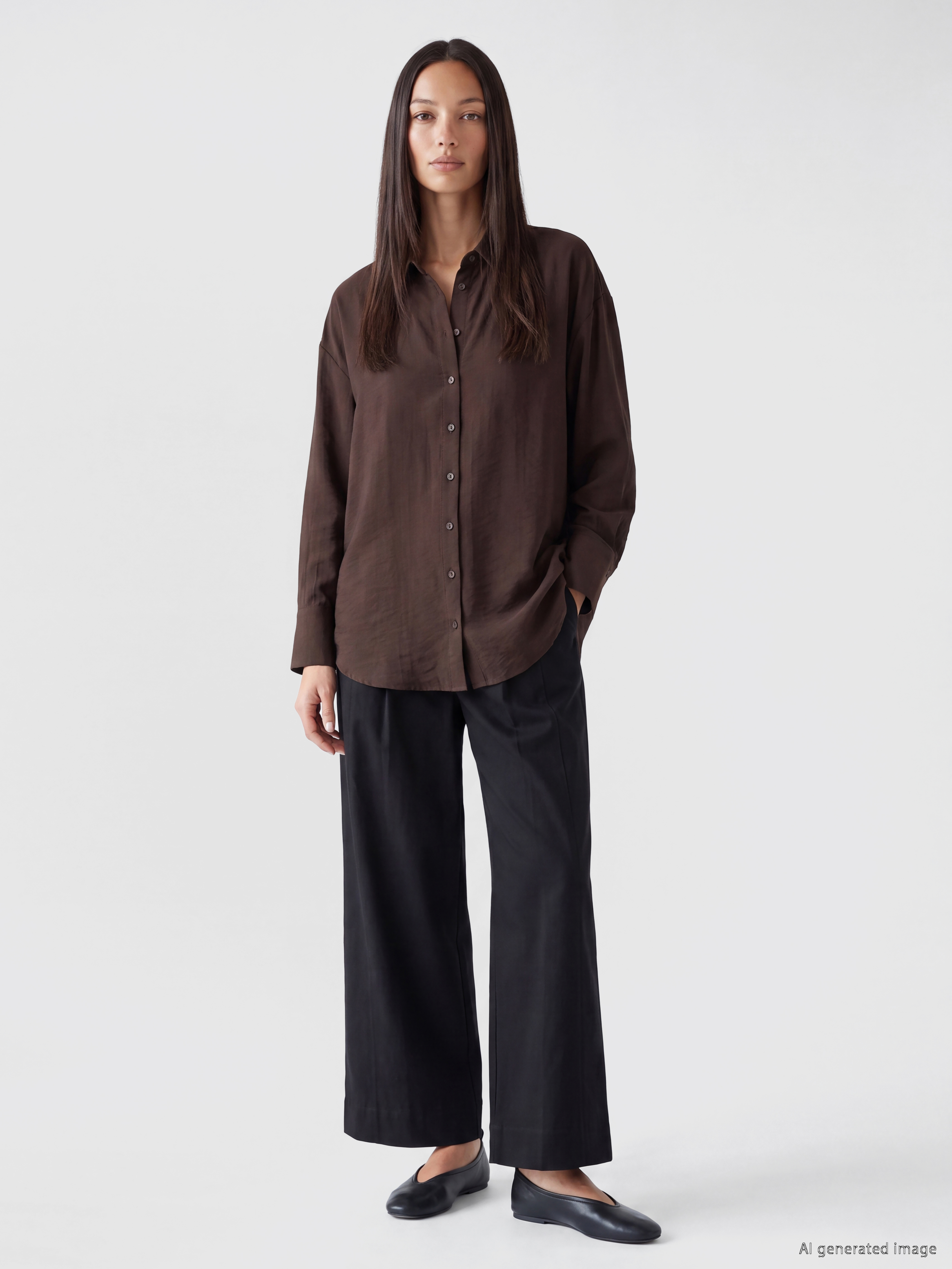 LCW EVERYDAY Dokulu Oversize Kadın Gömlek görsel 2