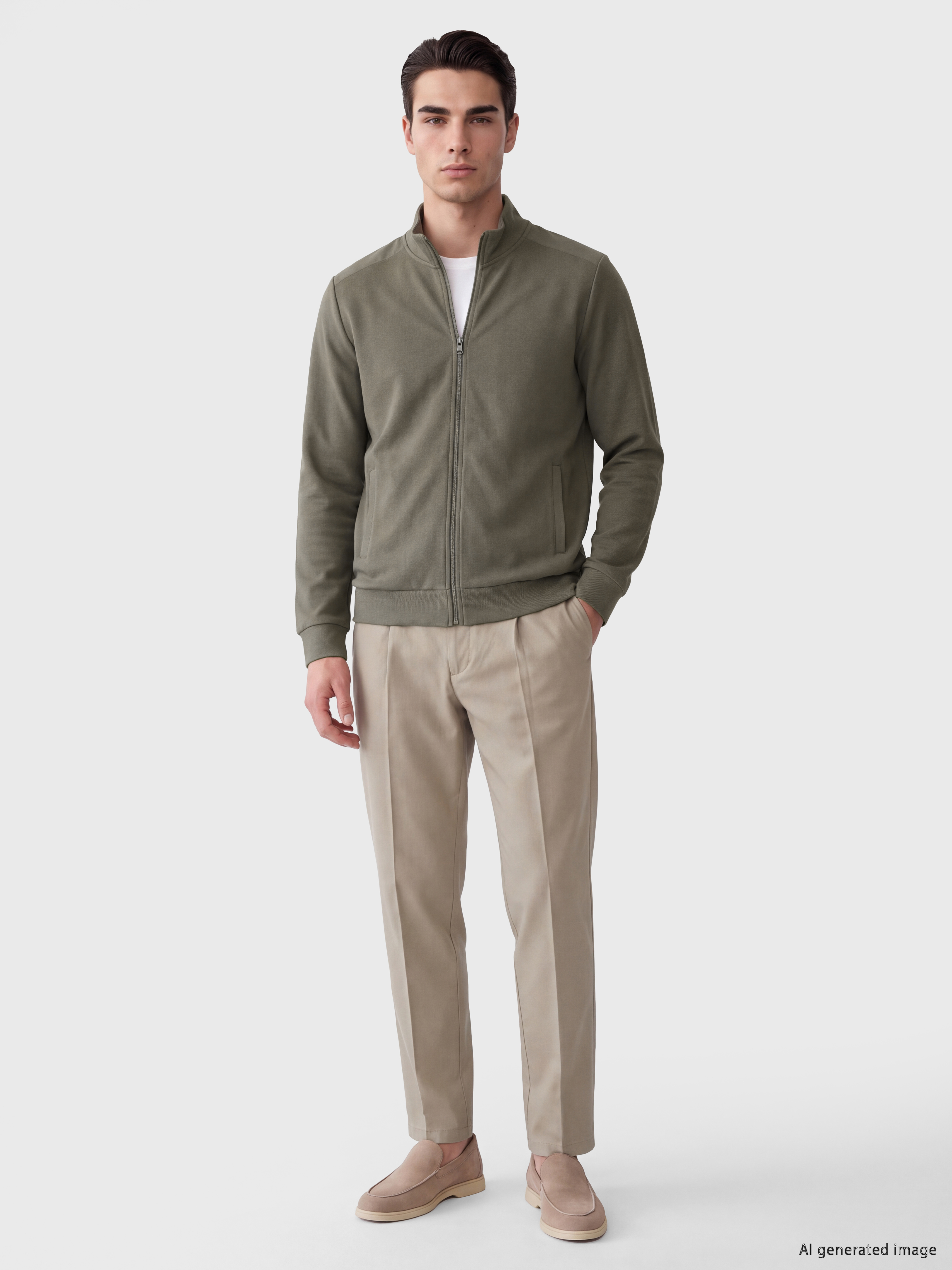 LCWAIKIKI Classic Dik Yaka Erkek Fermuarlı Sweatshirt görsel 2