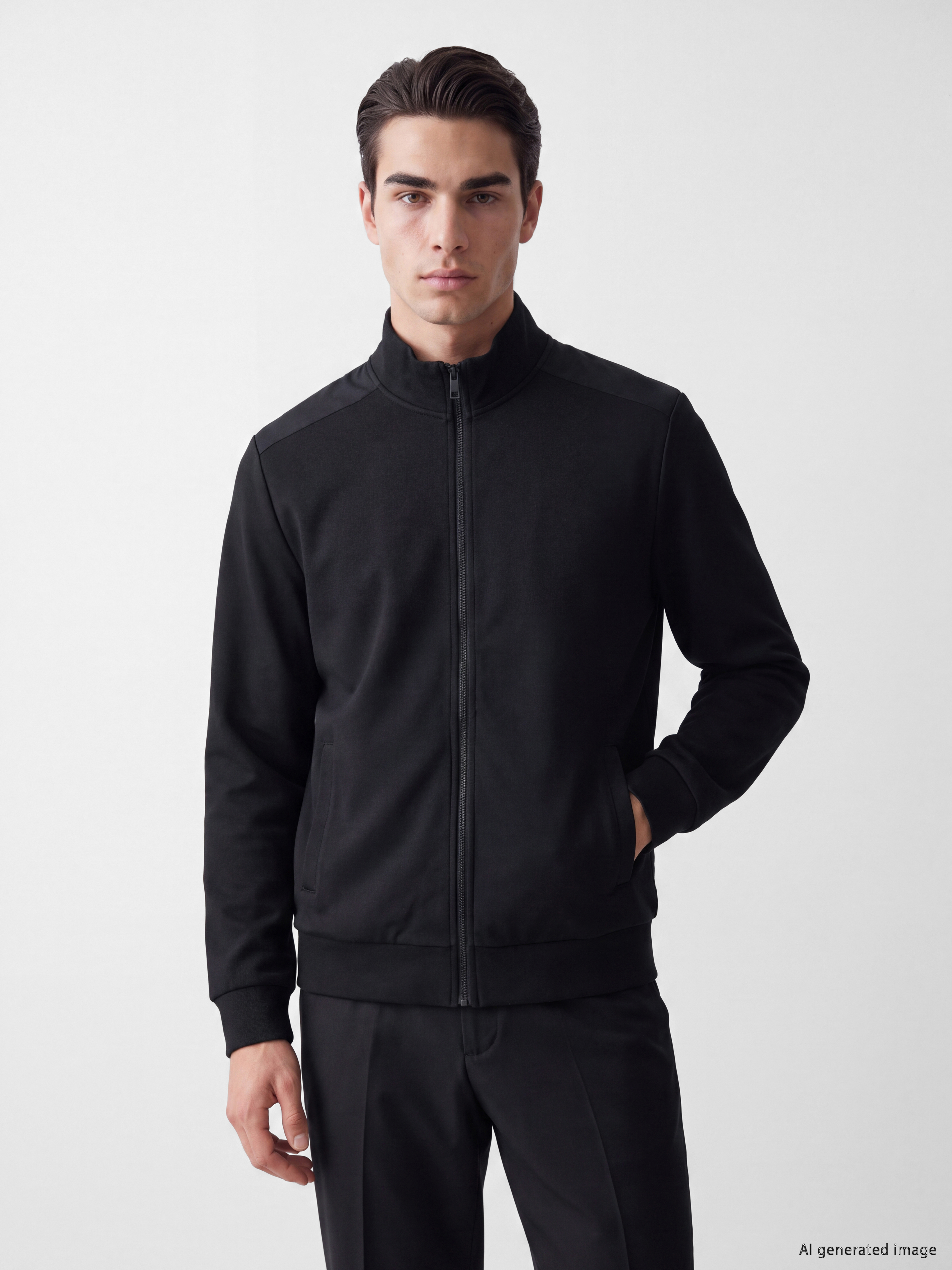 LCWAIKIKI Classic Dik Yaka Erkek Fermuarlı Sweatshirt