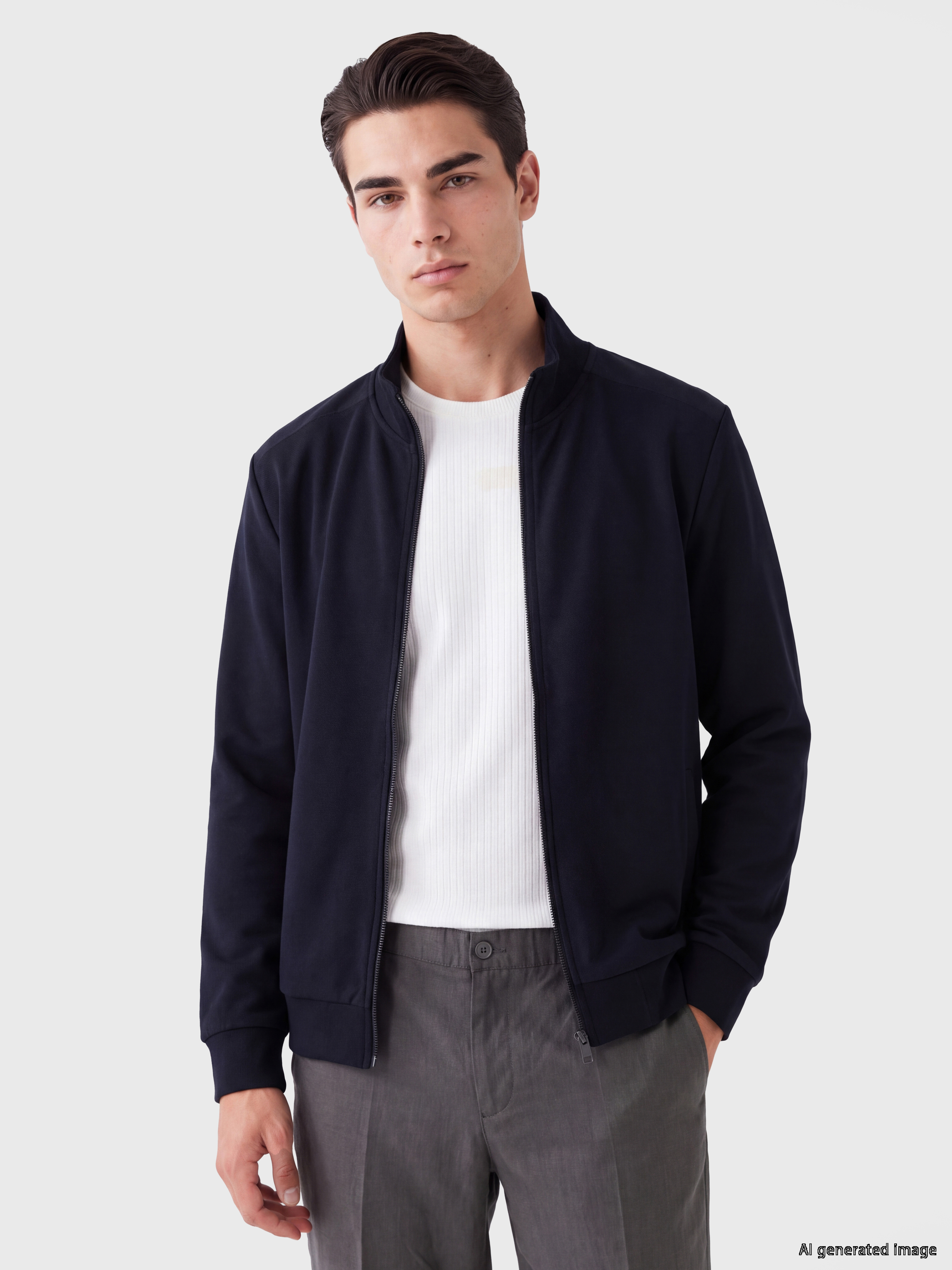 LCWAIKIKI Classic Dik Yaka Erkek Fermuarlı Sweatshirt