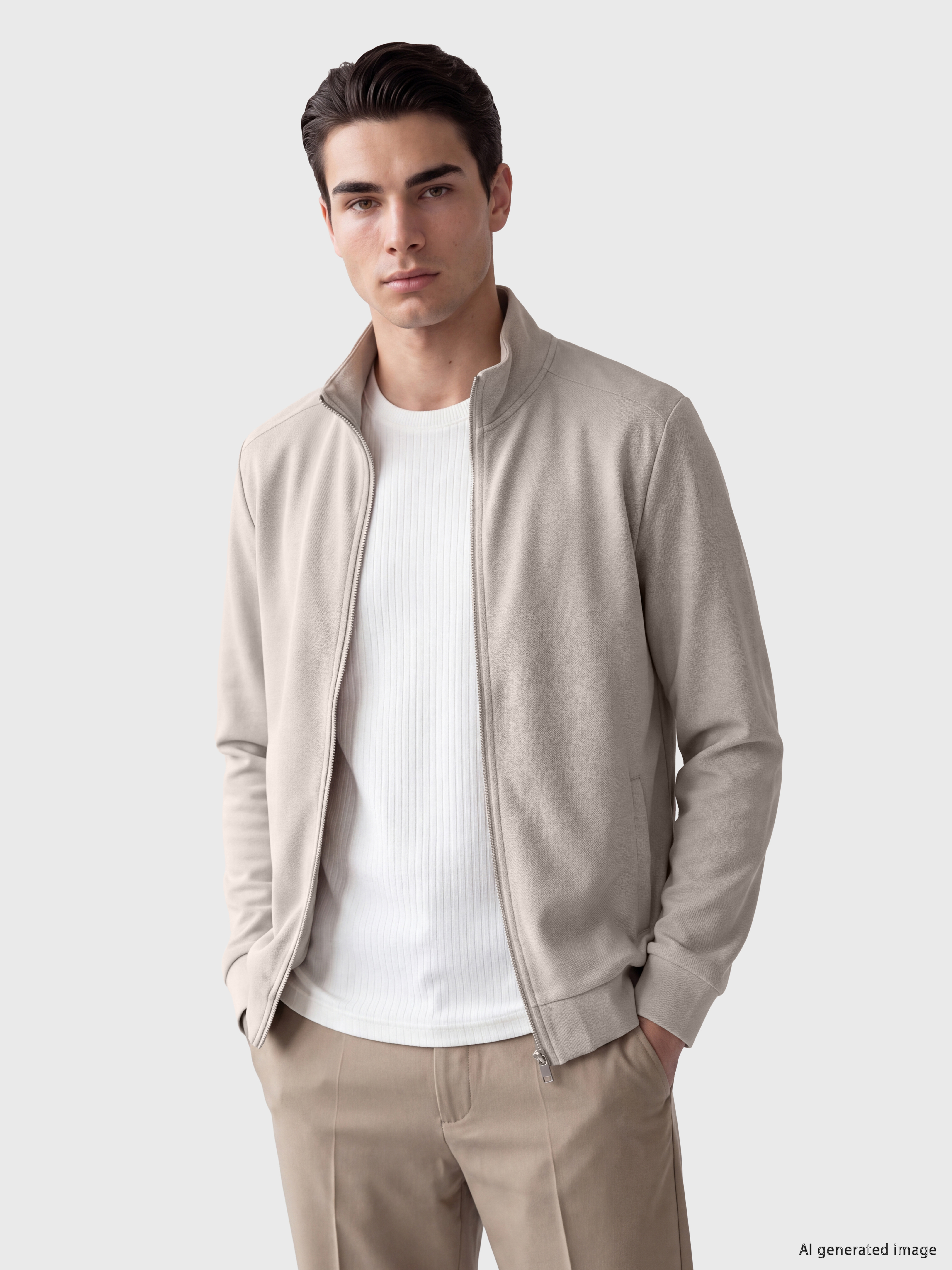 LCWAIKIKI Classic Dik Yaka Erkek Fermuarlı Sweatshirt