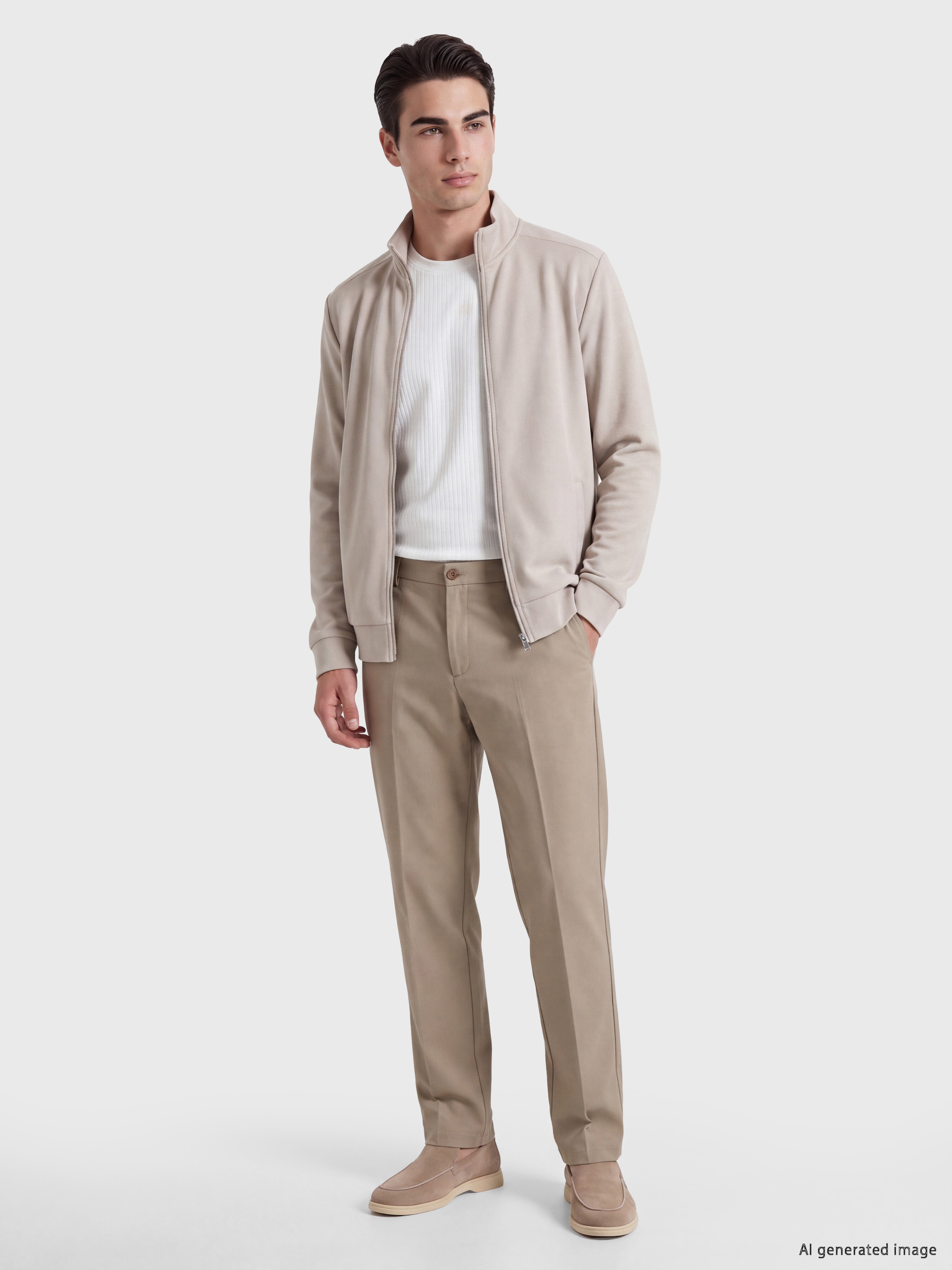 LCWAIKIKI Classic Dik Yaka Erkek Fermuarlı Sweatshirt görsel 2