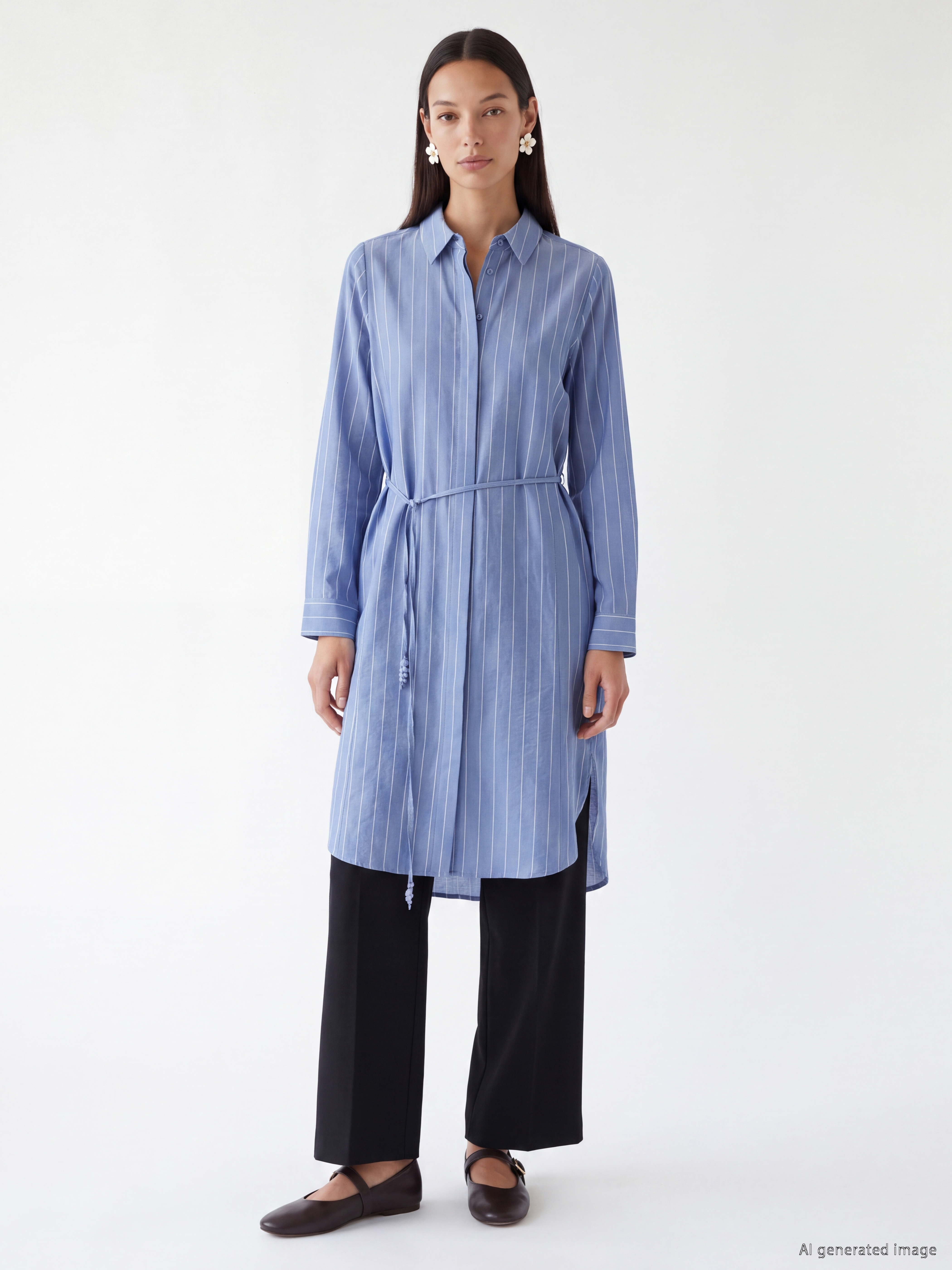LCW EVERYDAY Çizgili Oversize Kadın Gömlek Tunik