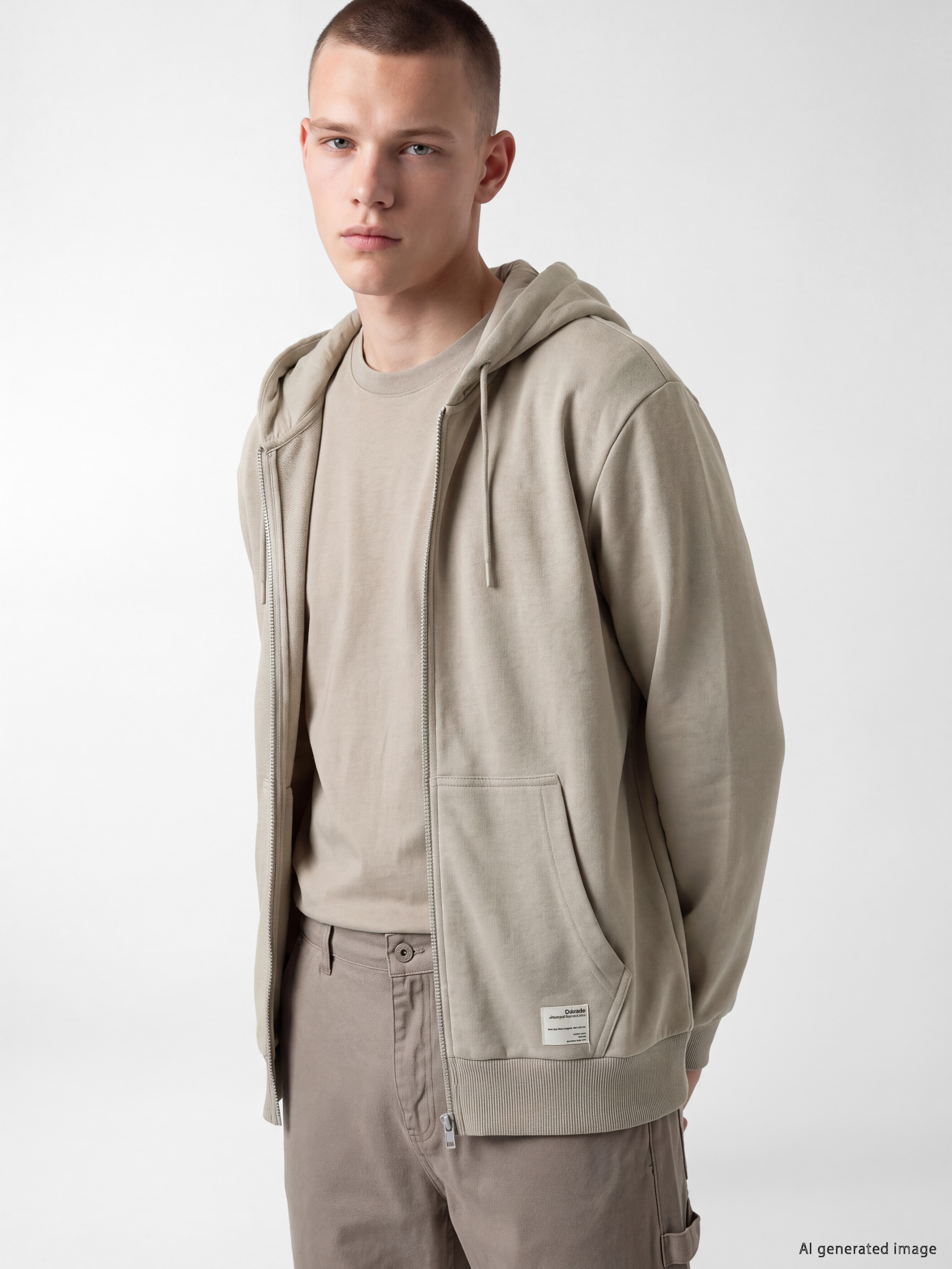 XSIDE Kapüşonlu Erkek Fermuarlı Sweatshirt