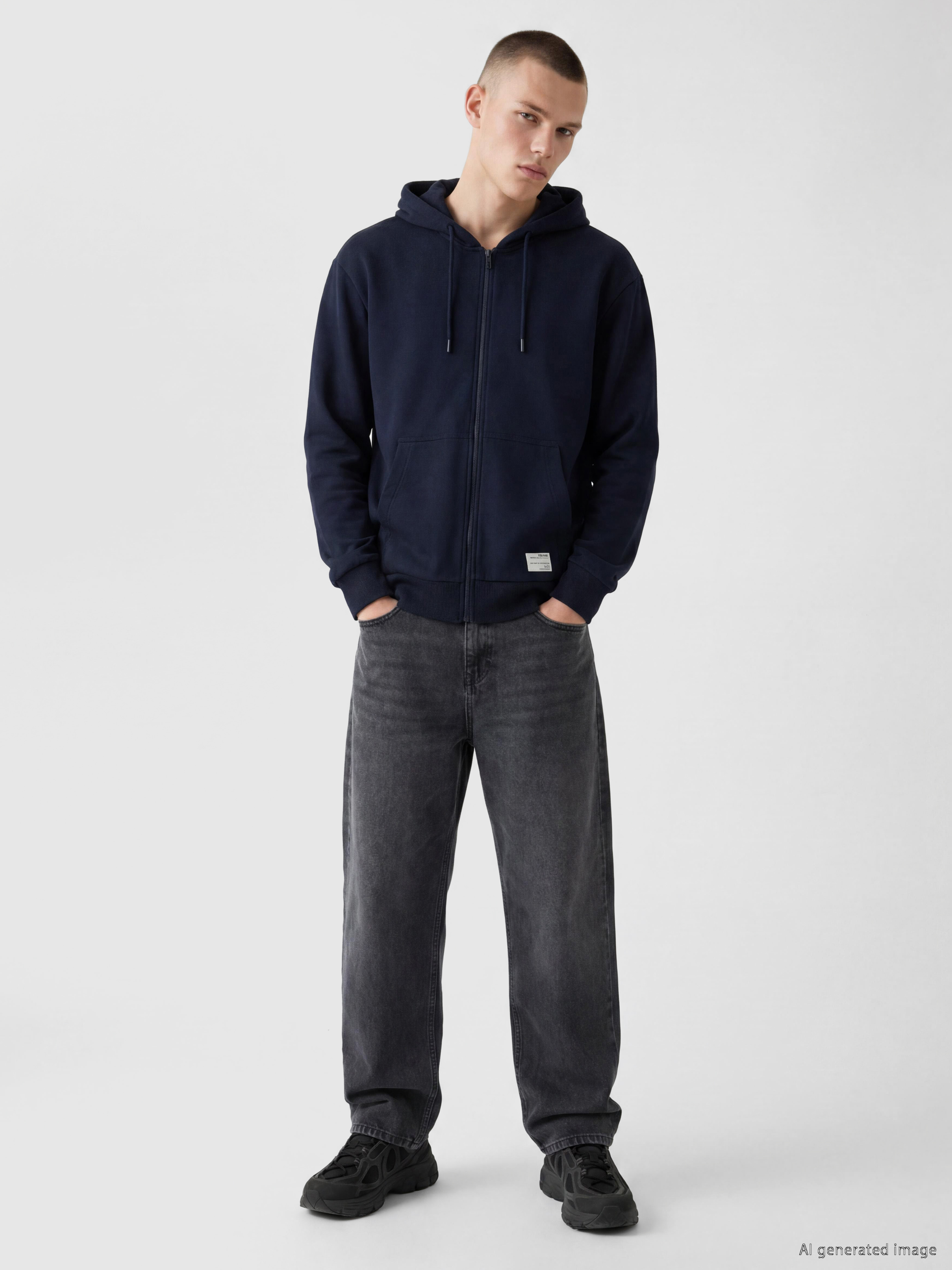 XSIDE Kapüşonlu Erkek Fermuarlı Sweatshirt görsel 2