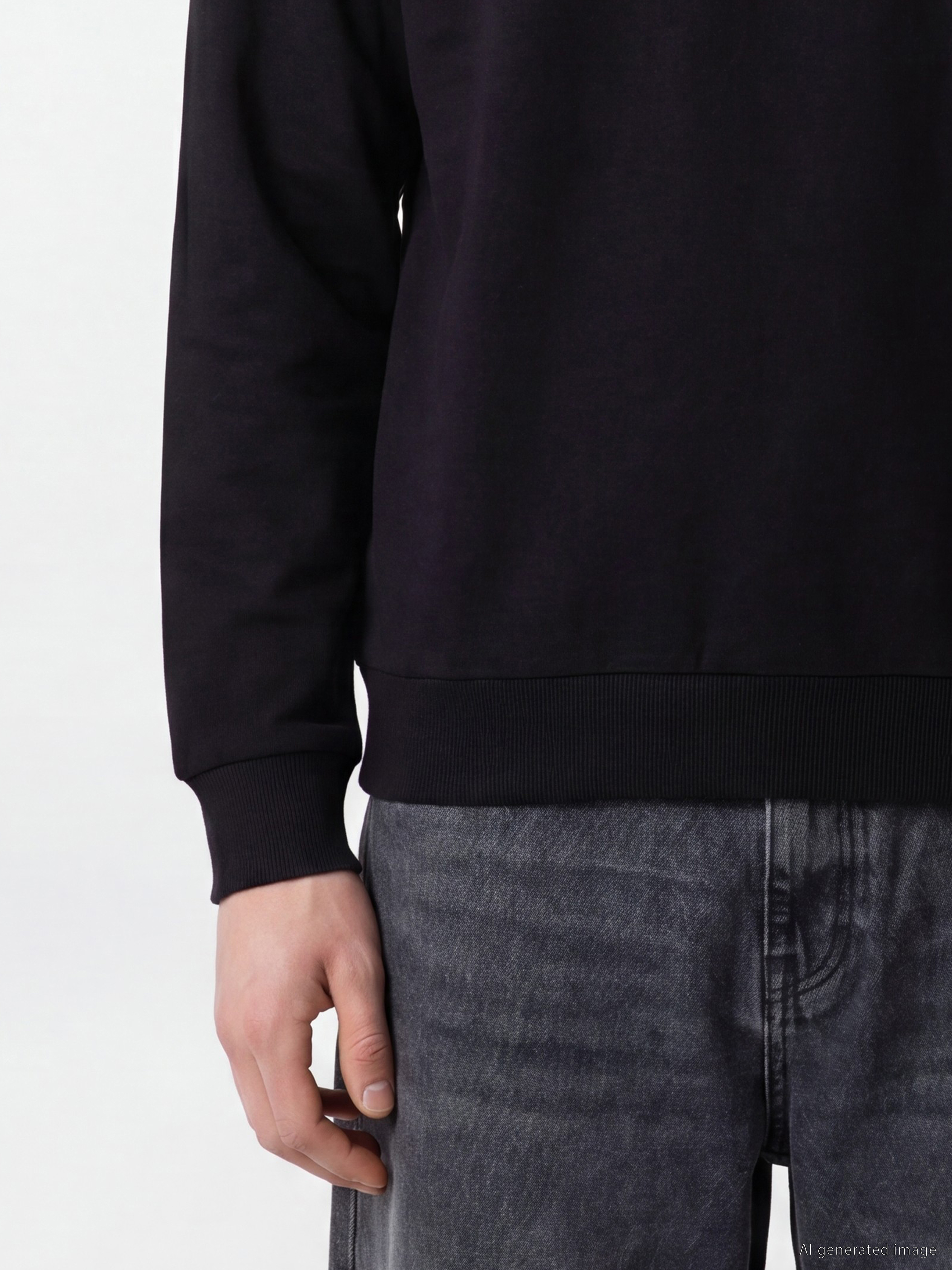 XSIDE Bisiklet Yaka Erkek Kalın Sweatshirt görsel 3