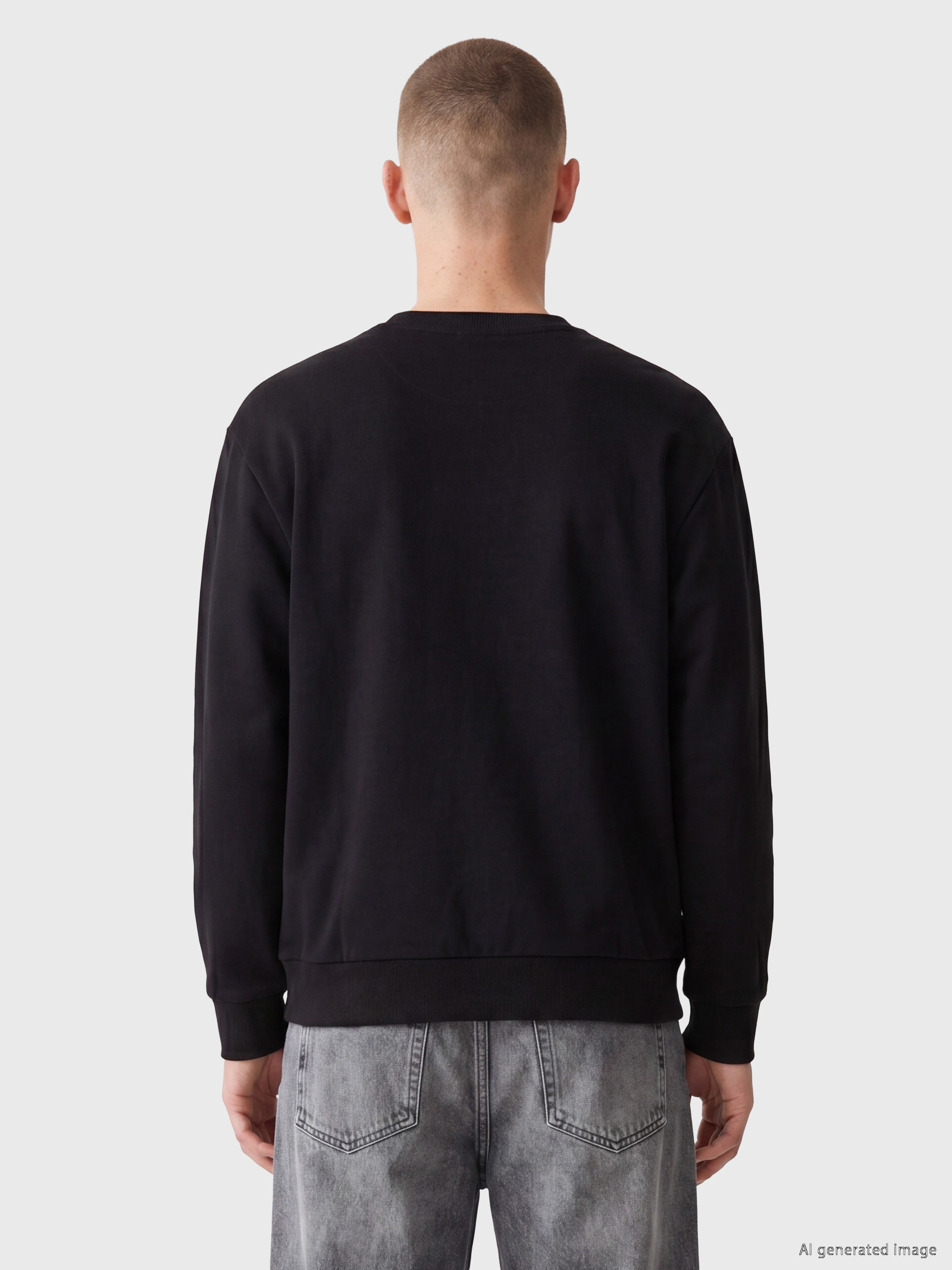 XSIDE Bisiklet Yaka Erkek Kalın Sweatshirt görsel 4