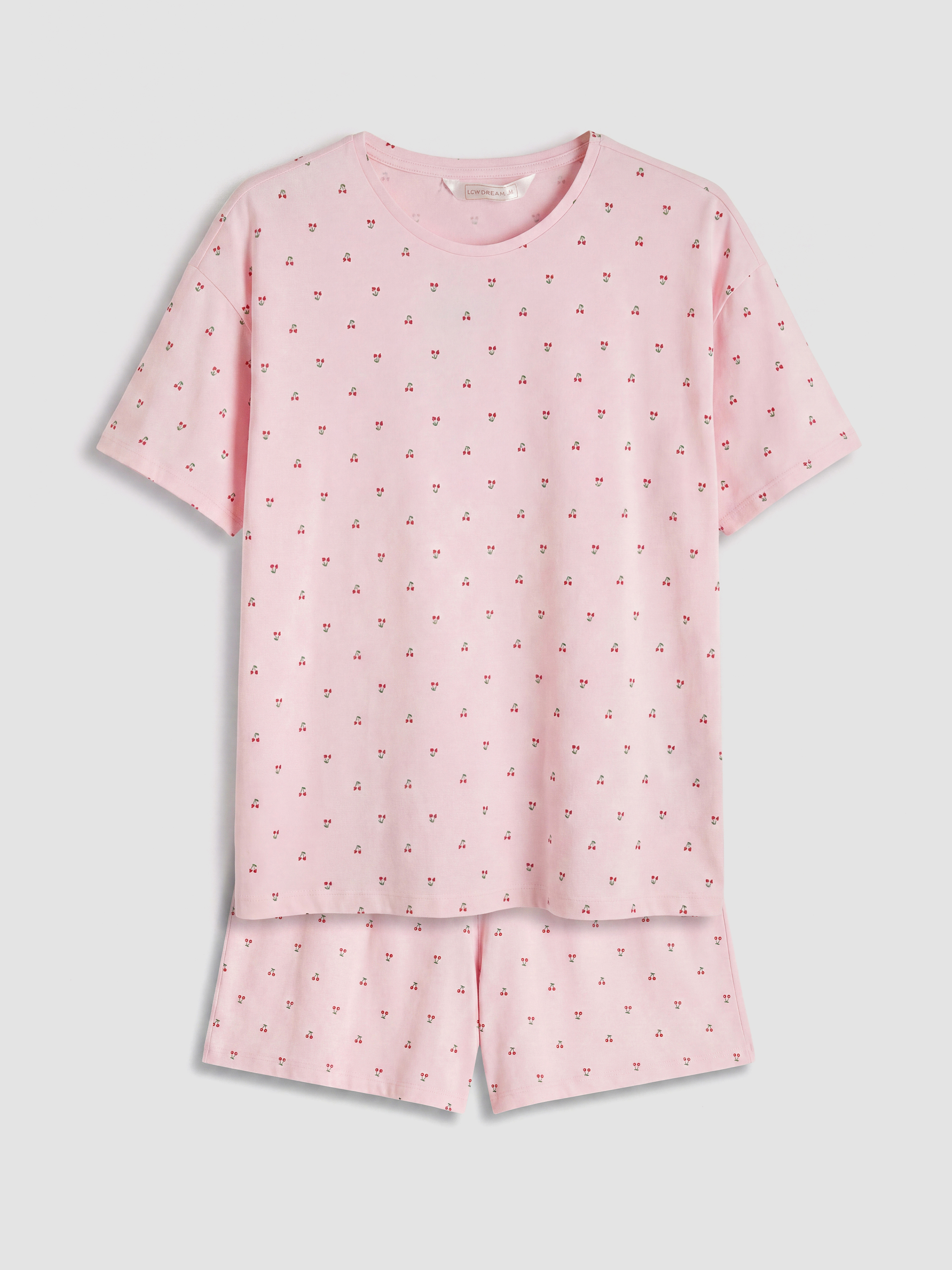 LCW DREAM Kiraz Desenli Kadın Şortlu Pijama Takımı görsel 5