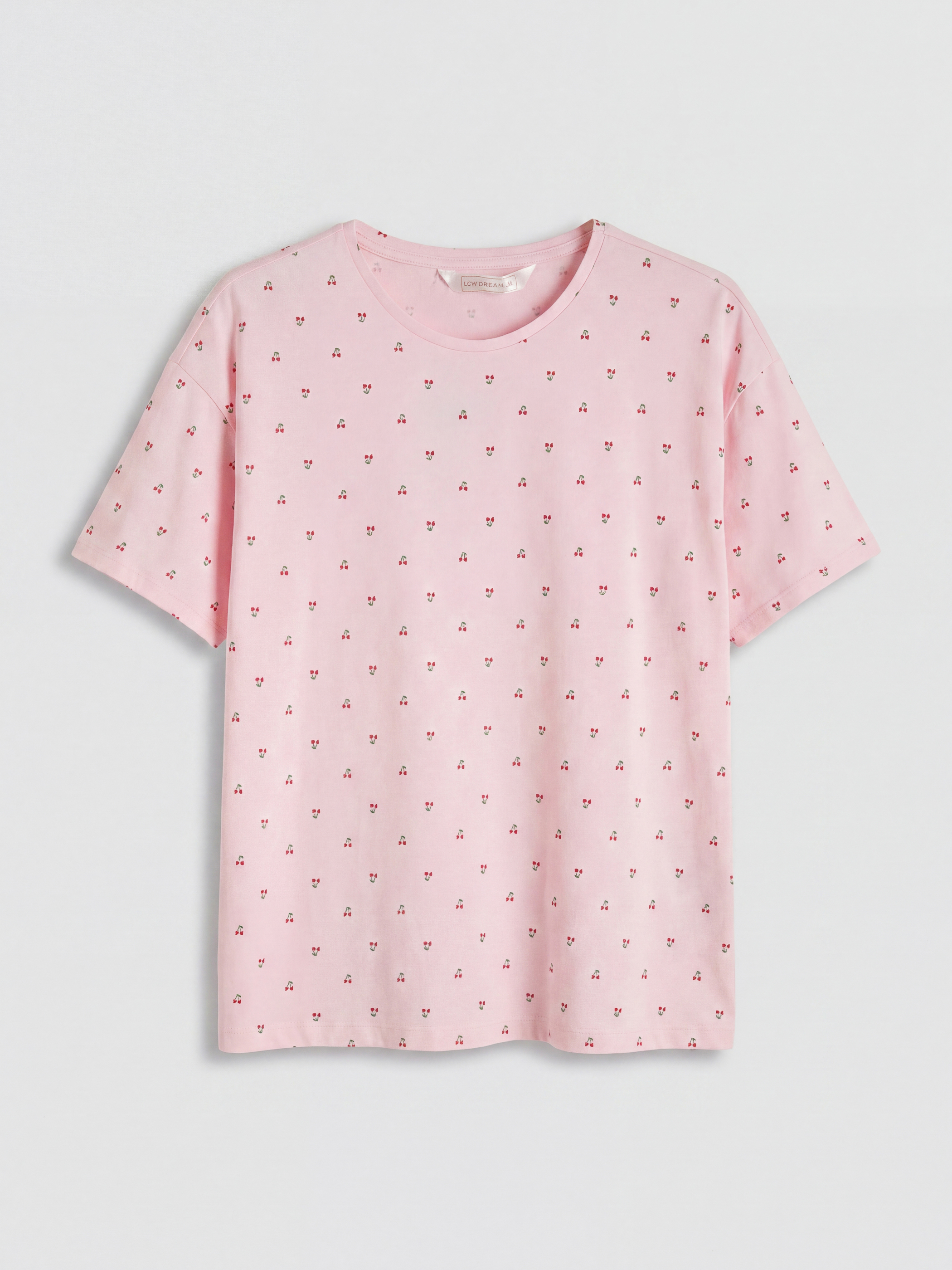 LCW DREAM Kiraz Desenli Kadın Şortlu Pijama Takımı görsel 6