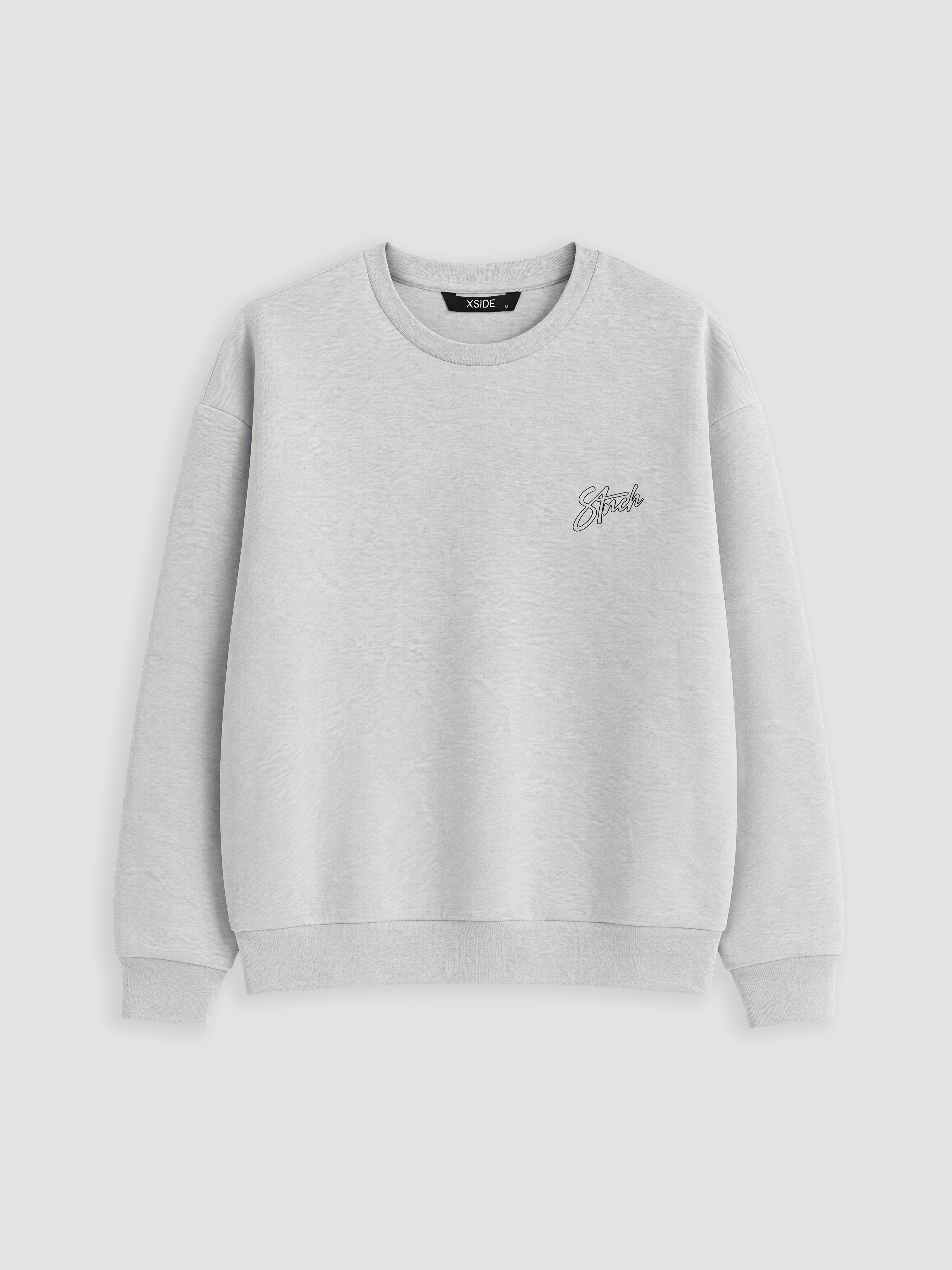 XSIDE Bisiklet Yaka Baskılı Erkek Sweatshirt görsel 5