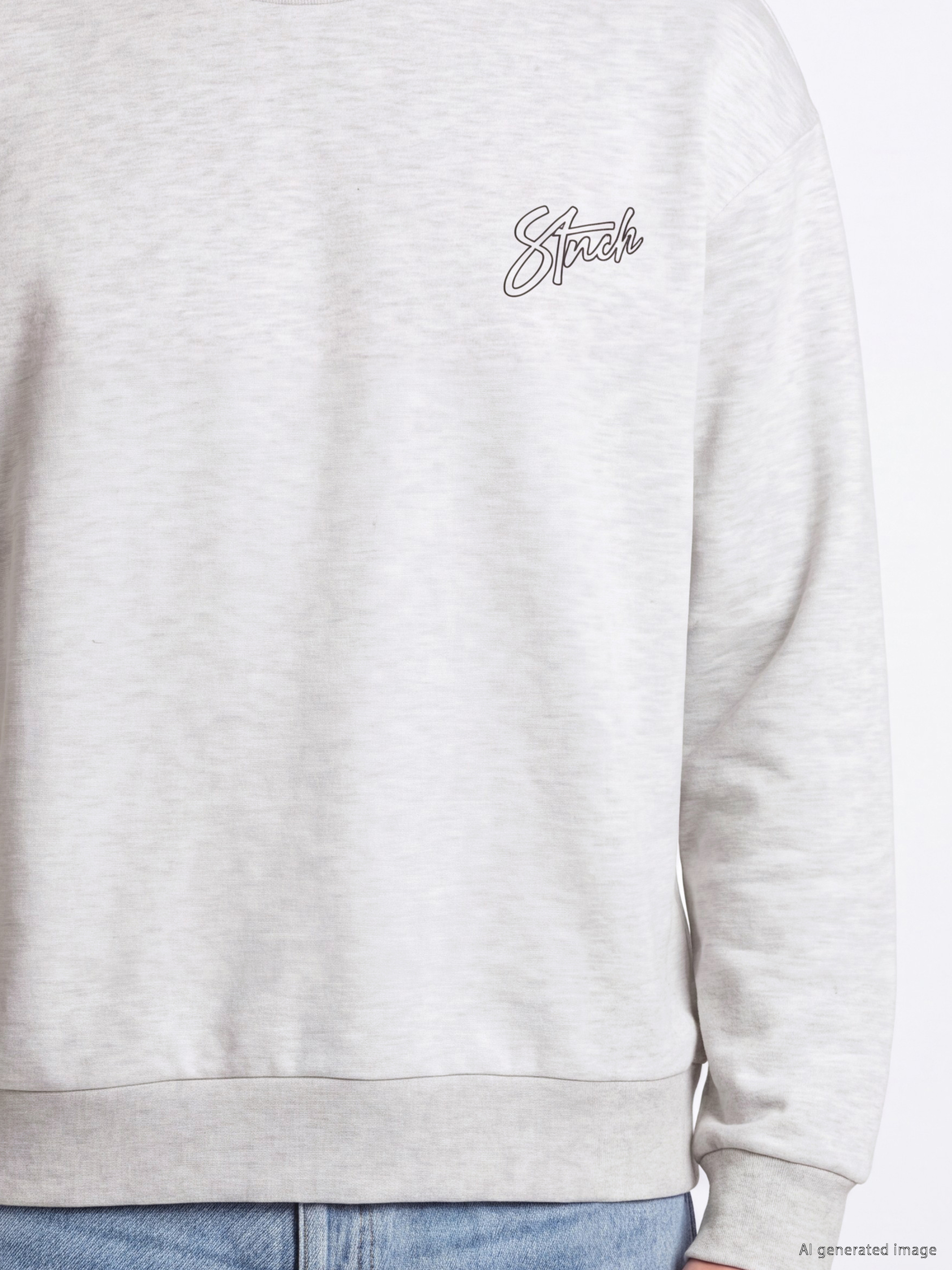 XSIDE Bisiklet Yaka Baskılı Erkek Sweatshirt görsel 3