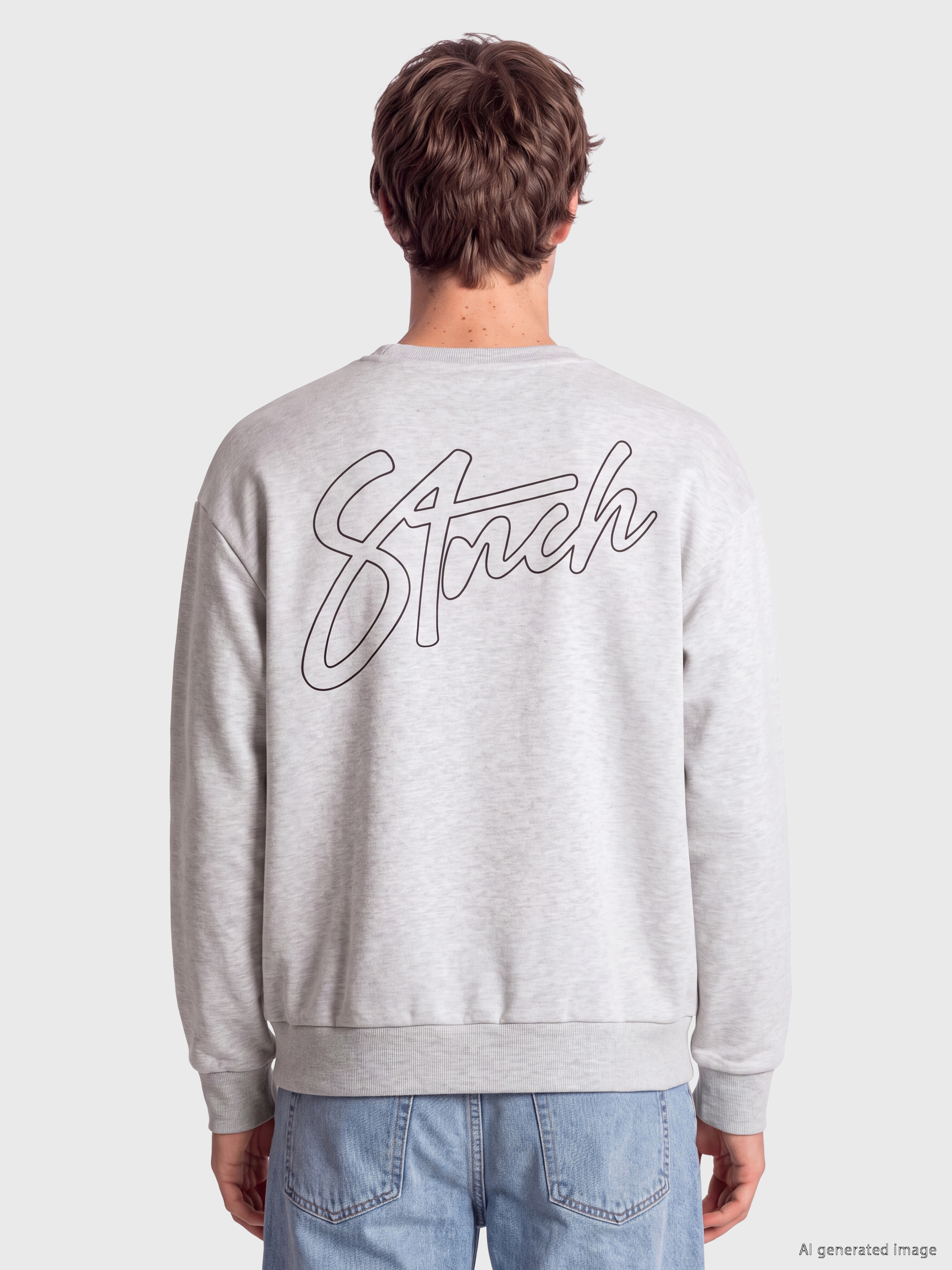 XSIDE Bisiklet Yaka Baskılı Erkek Sweatshirt görsel 4