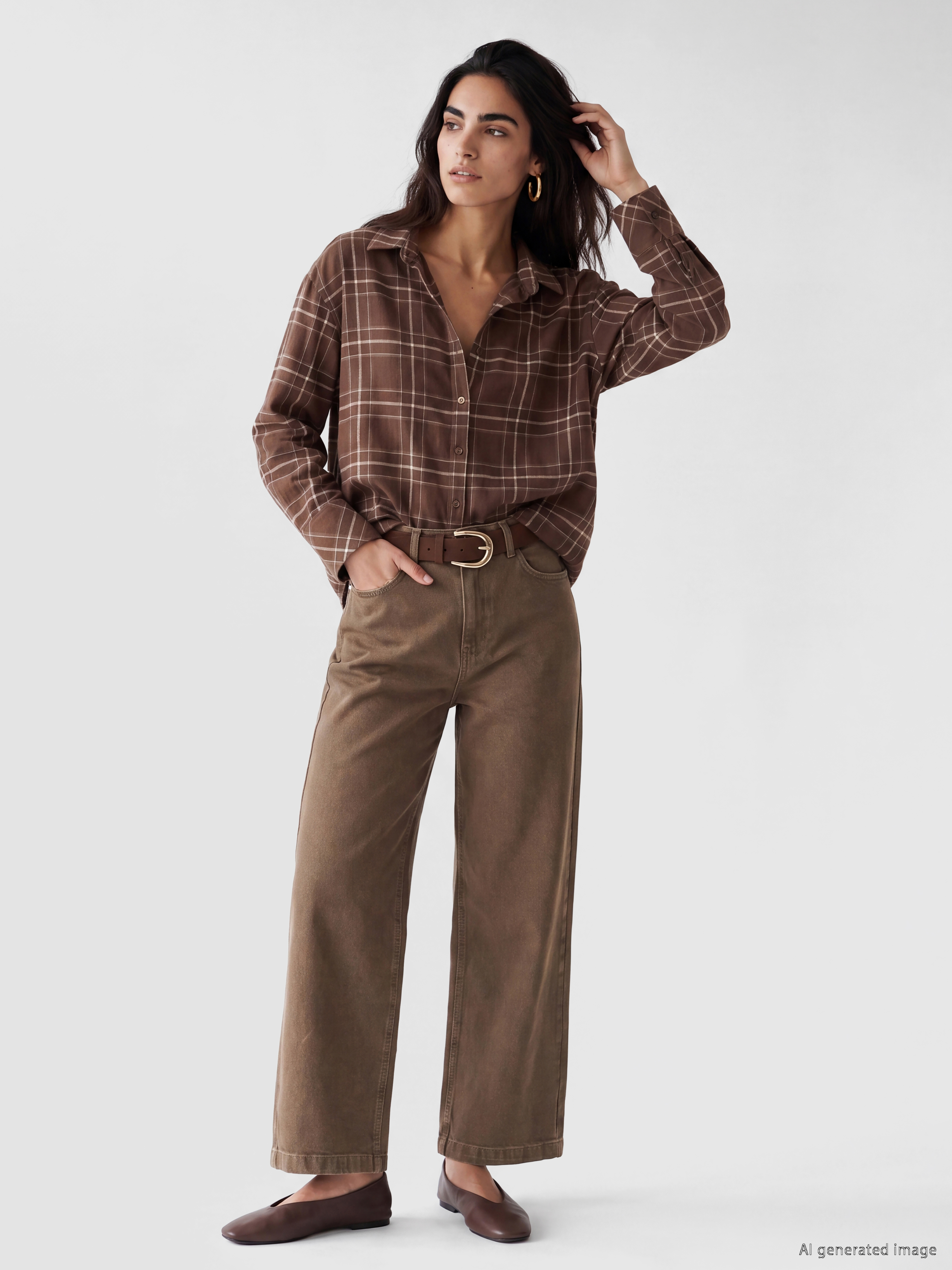 LCW Jeans Beli Kemerli Culotte Fit Kadın Jean Pantolon görsel 8