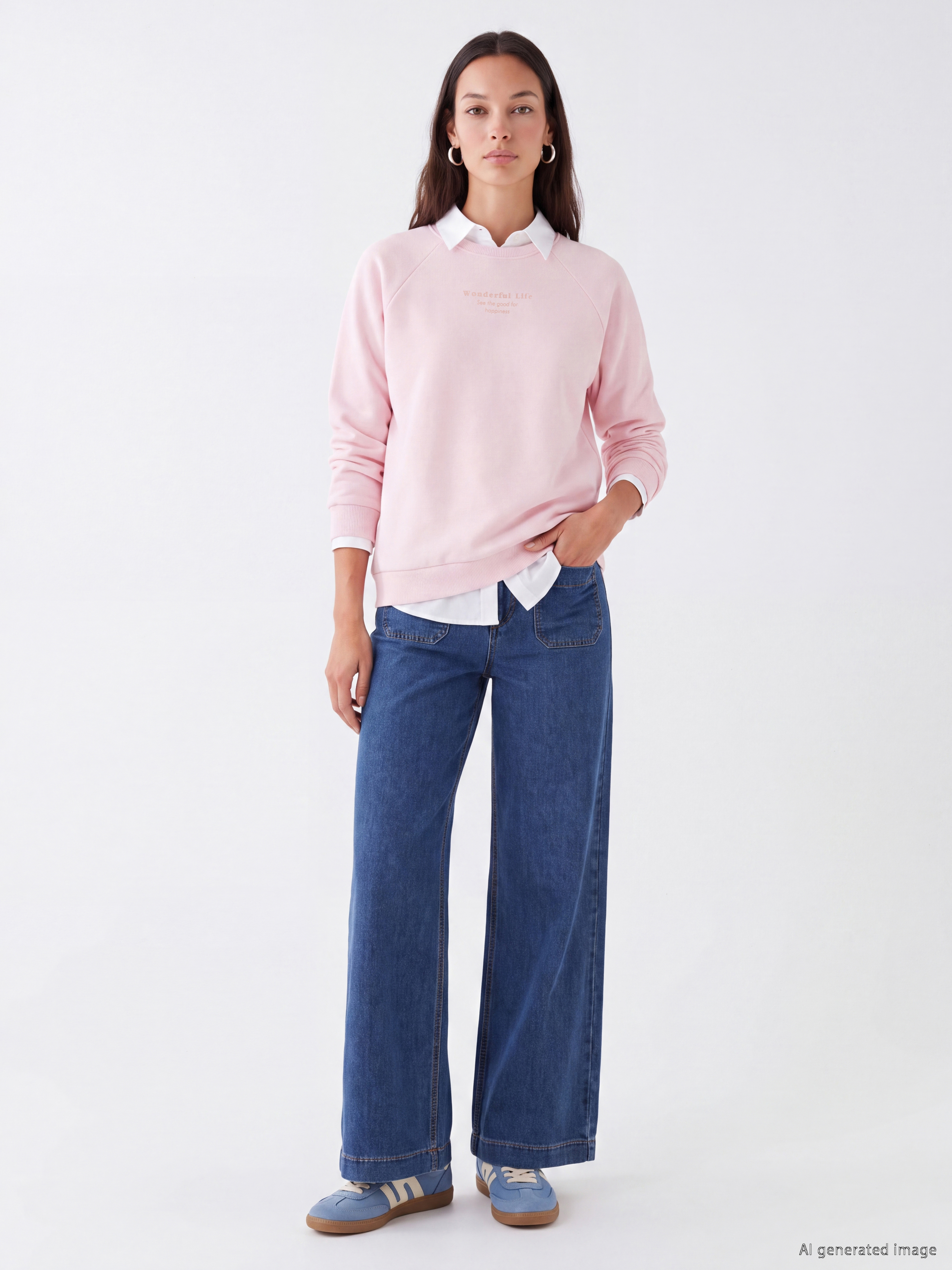 LC WAIKIKI Baskılı Oversize Kadın Sweatshirt görsel 2