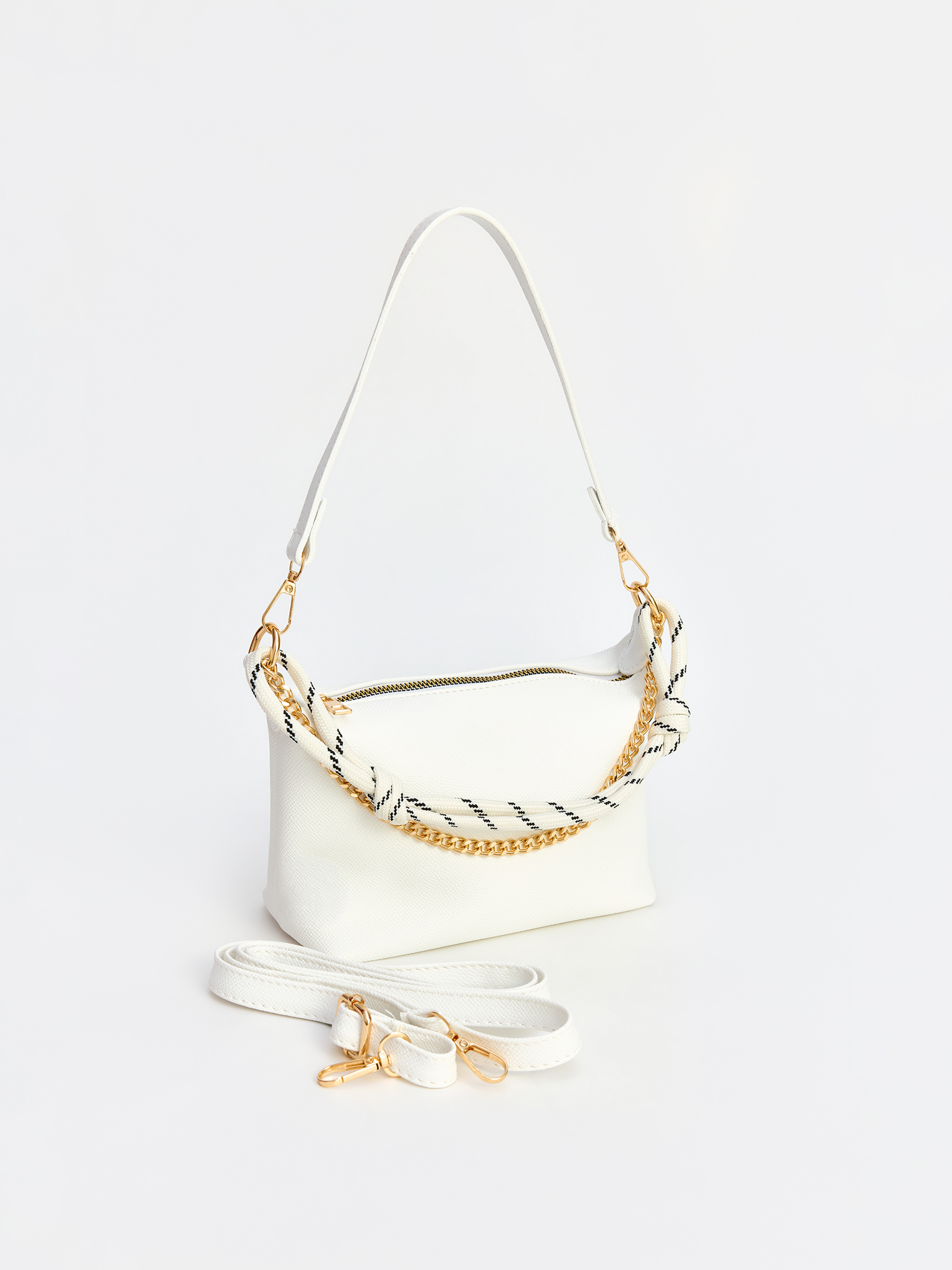 LCW ACCESSORIES Zincir Detaylı Deri Görünümlü Kadın Omuz Çantası görsel 3