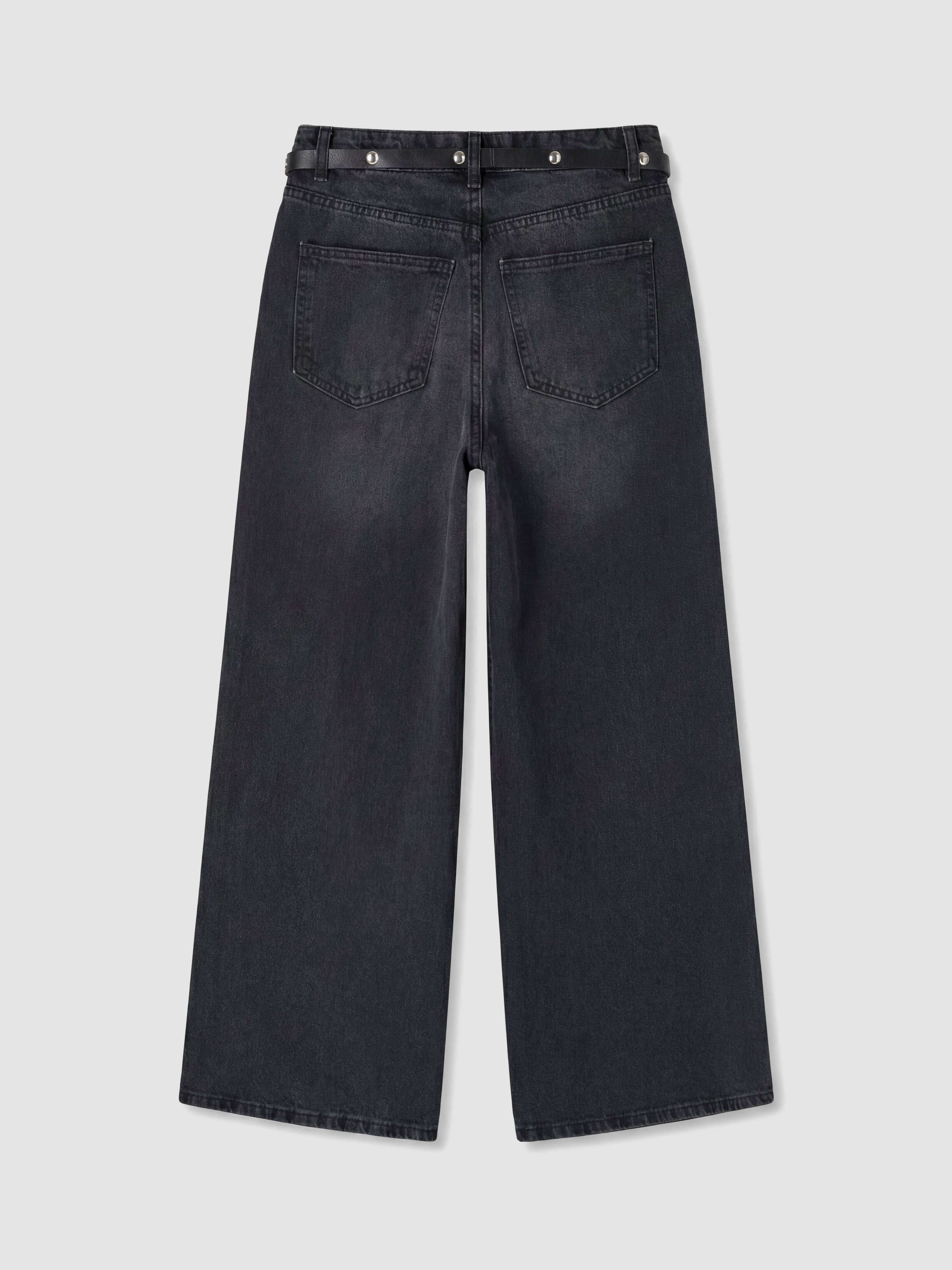 LCW Jeans Beli Kemerli Wideleg Kadın Jean Pantolon görsel 7