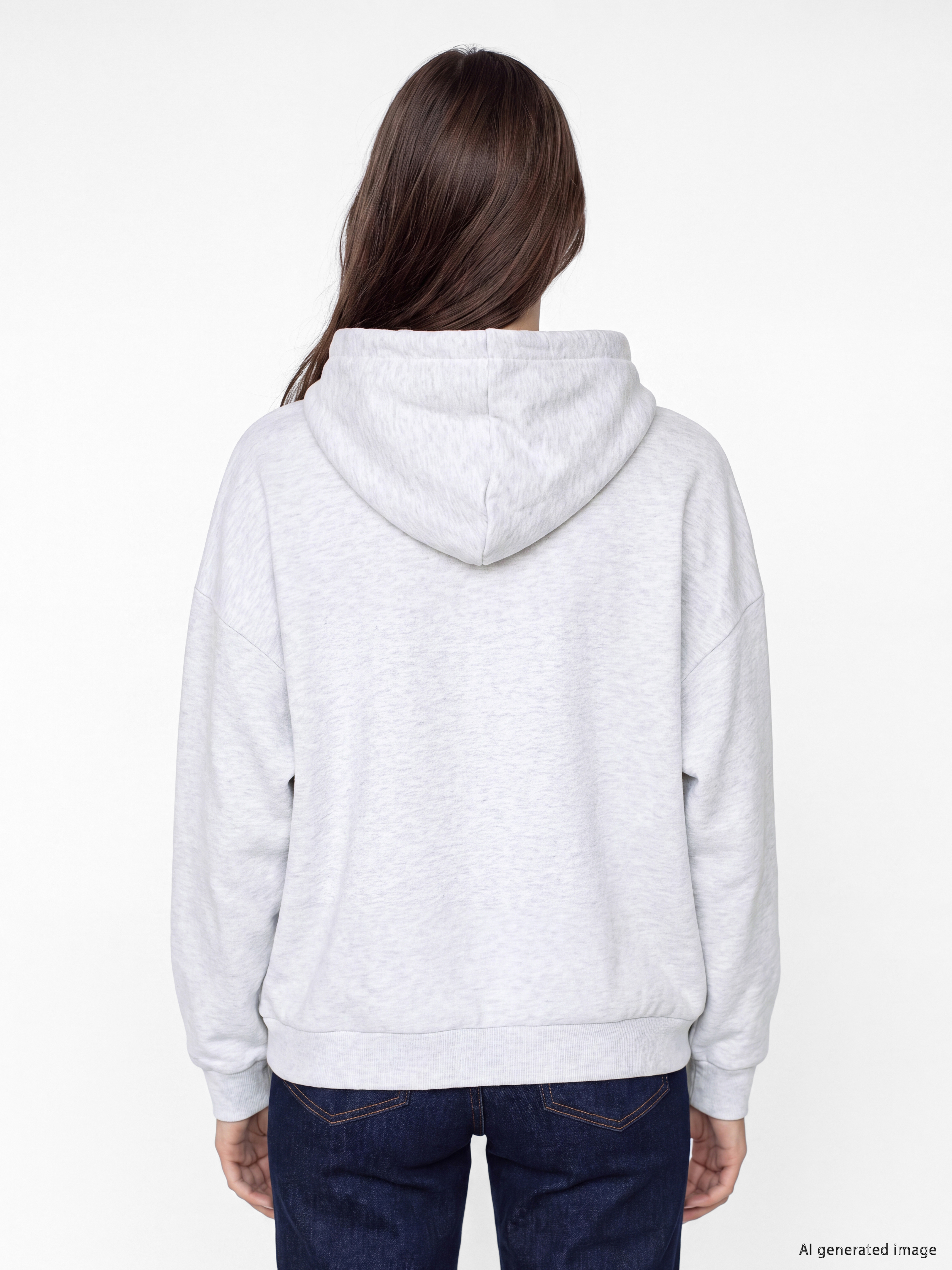 LCW Modest Kapüşonlu Oversize Kadın Kalın Fermuarlı Sweatshirt görsel 4