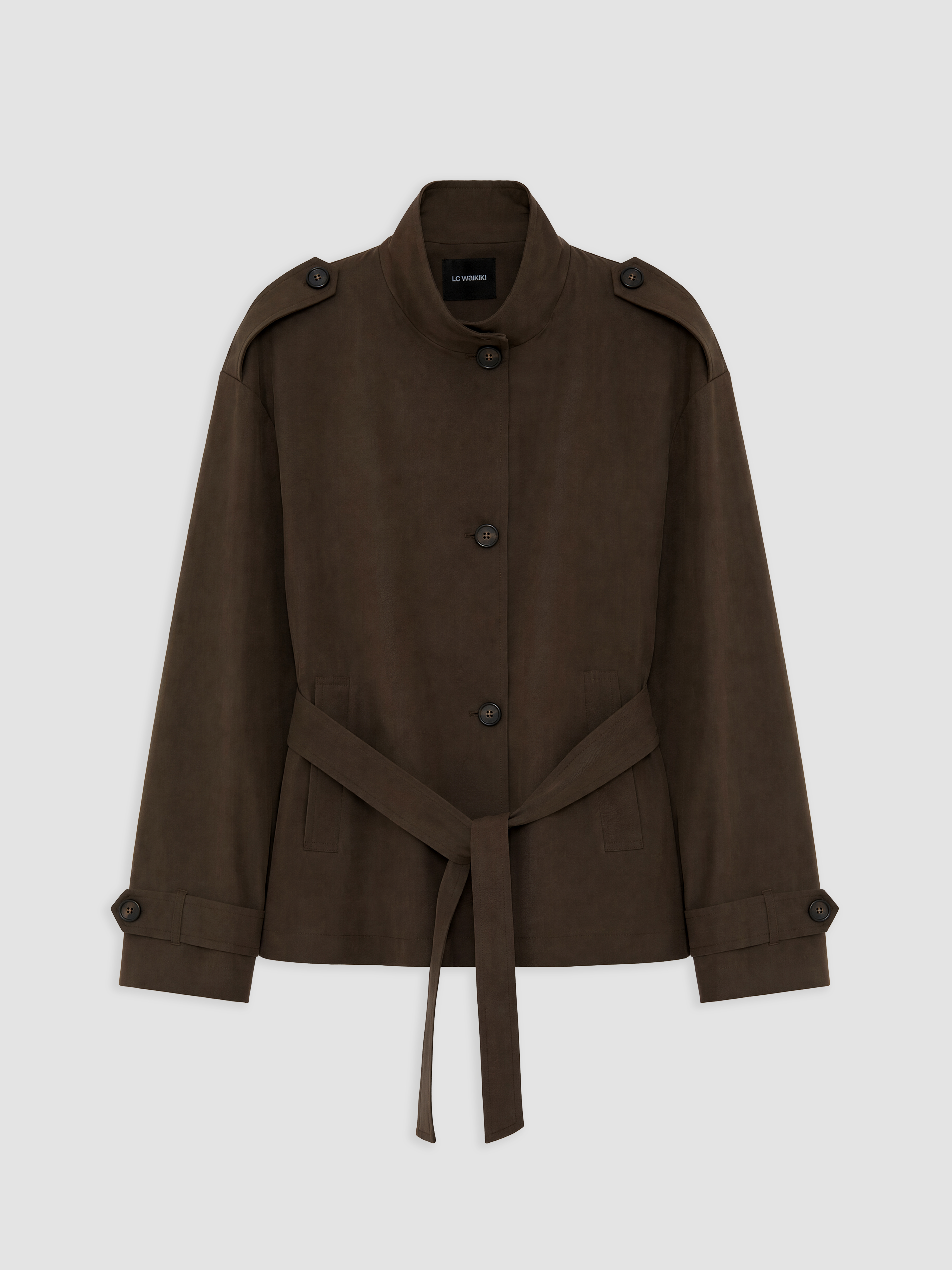 LC WAIKIKI Kuşaklı Oversize Kadın Trençkot görsel 6