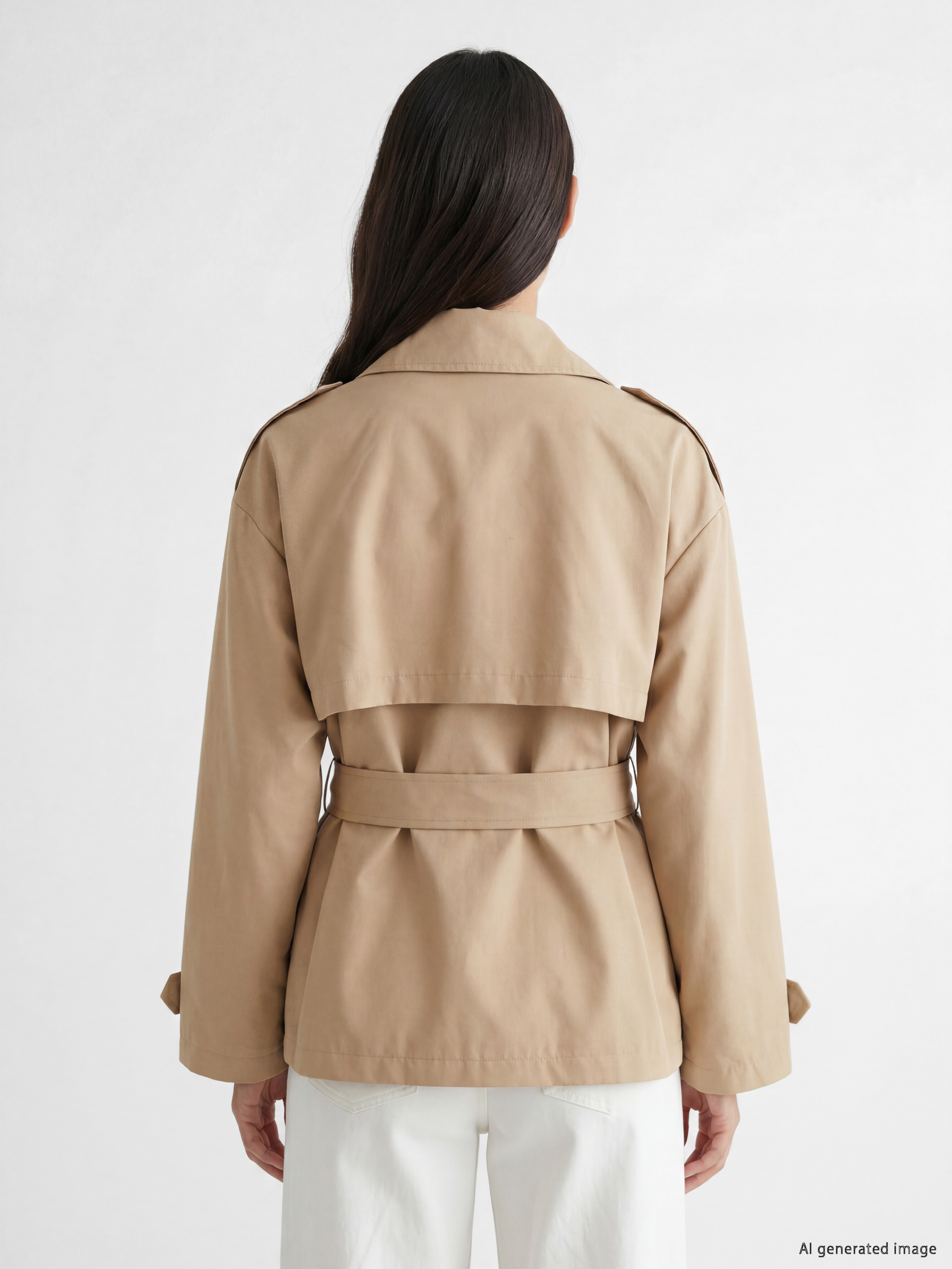 LC WAIKIKI Kuşaklı Oversize Kadın Trençkot görsel 4