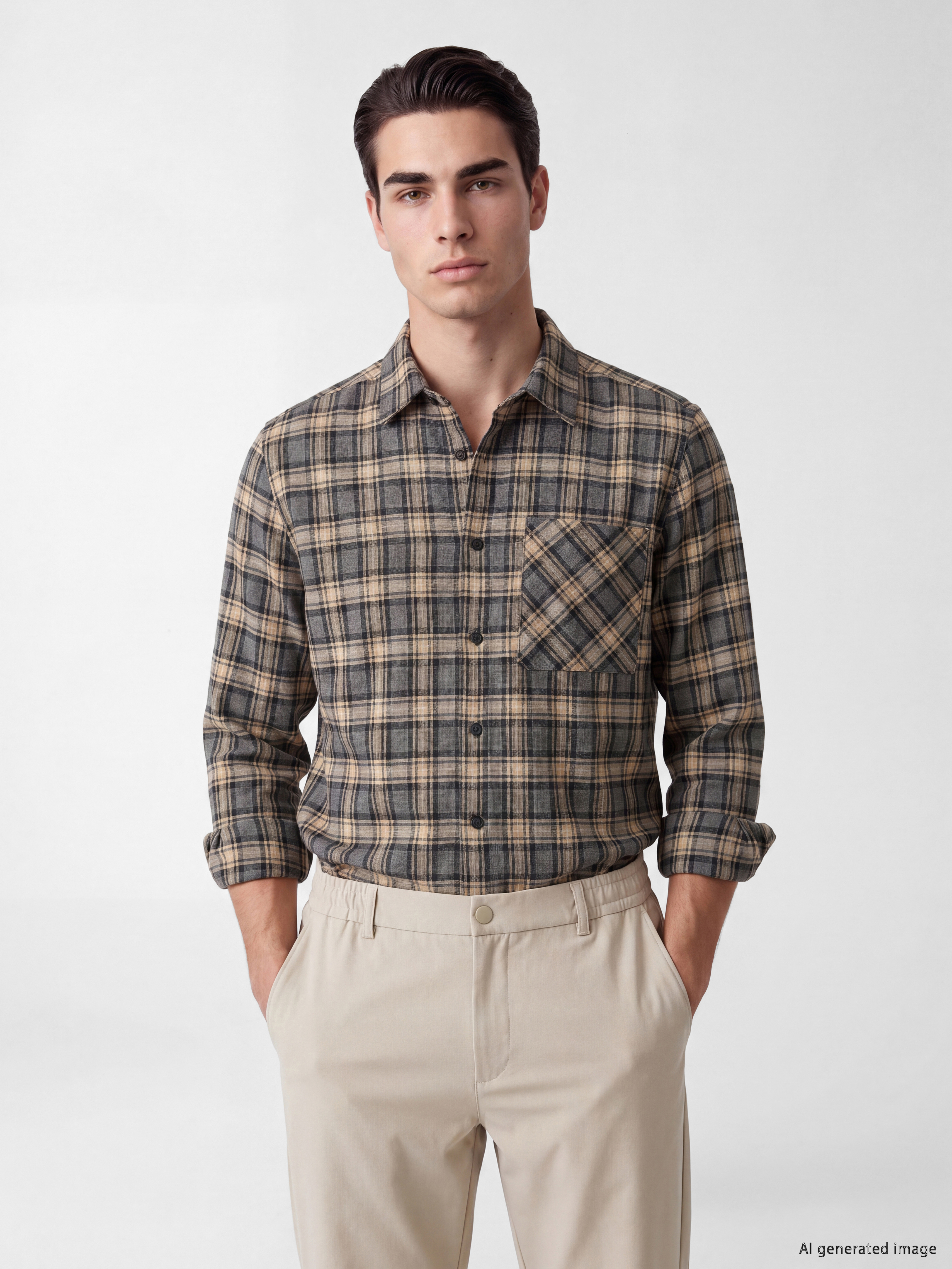 LCW ECO Regular Fit Ekose Erkek Gömlek Ceket