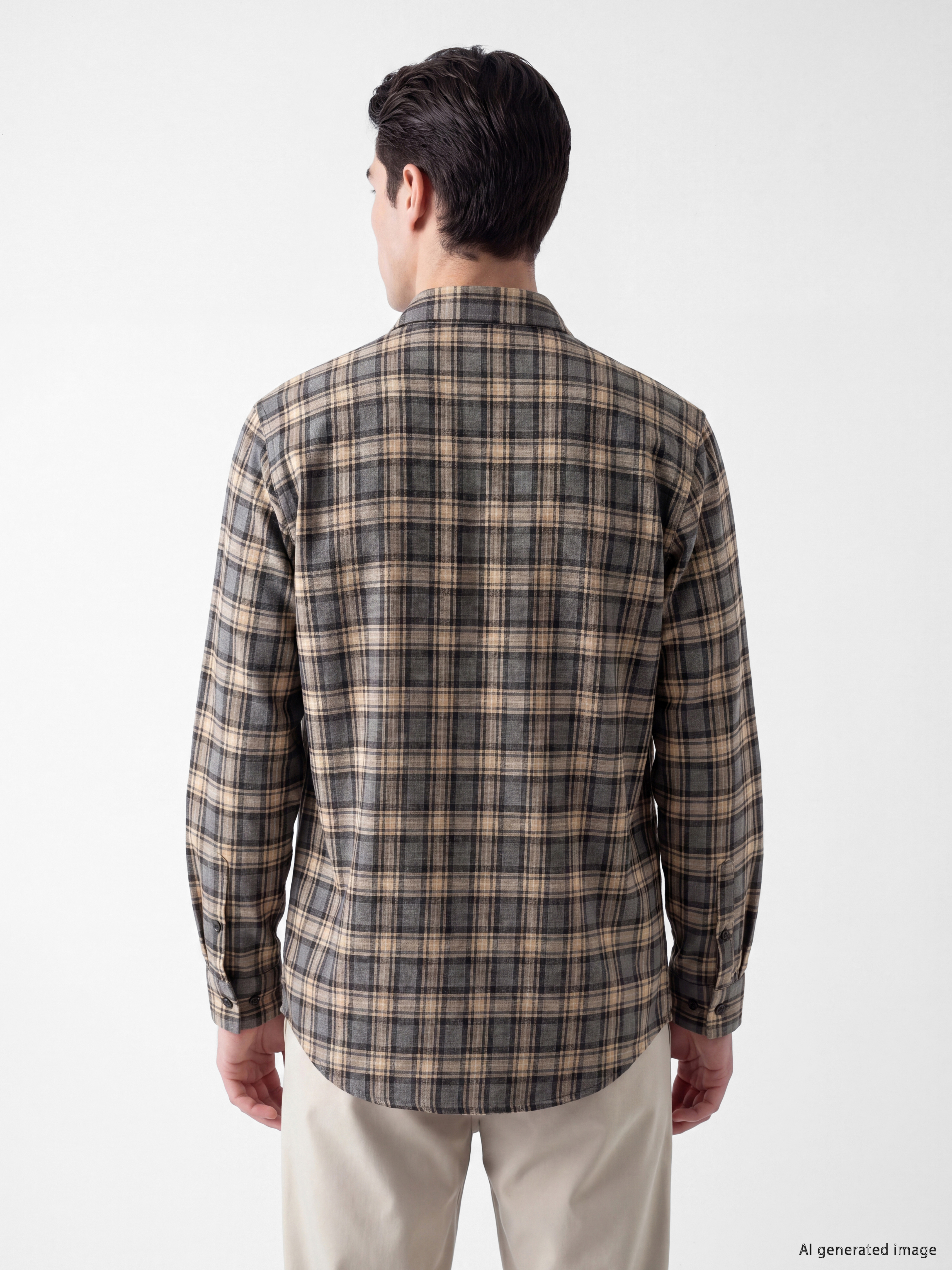 LCW ECO Regular Fit Ekose Erkek Gömlek Ceket görsel 3