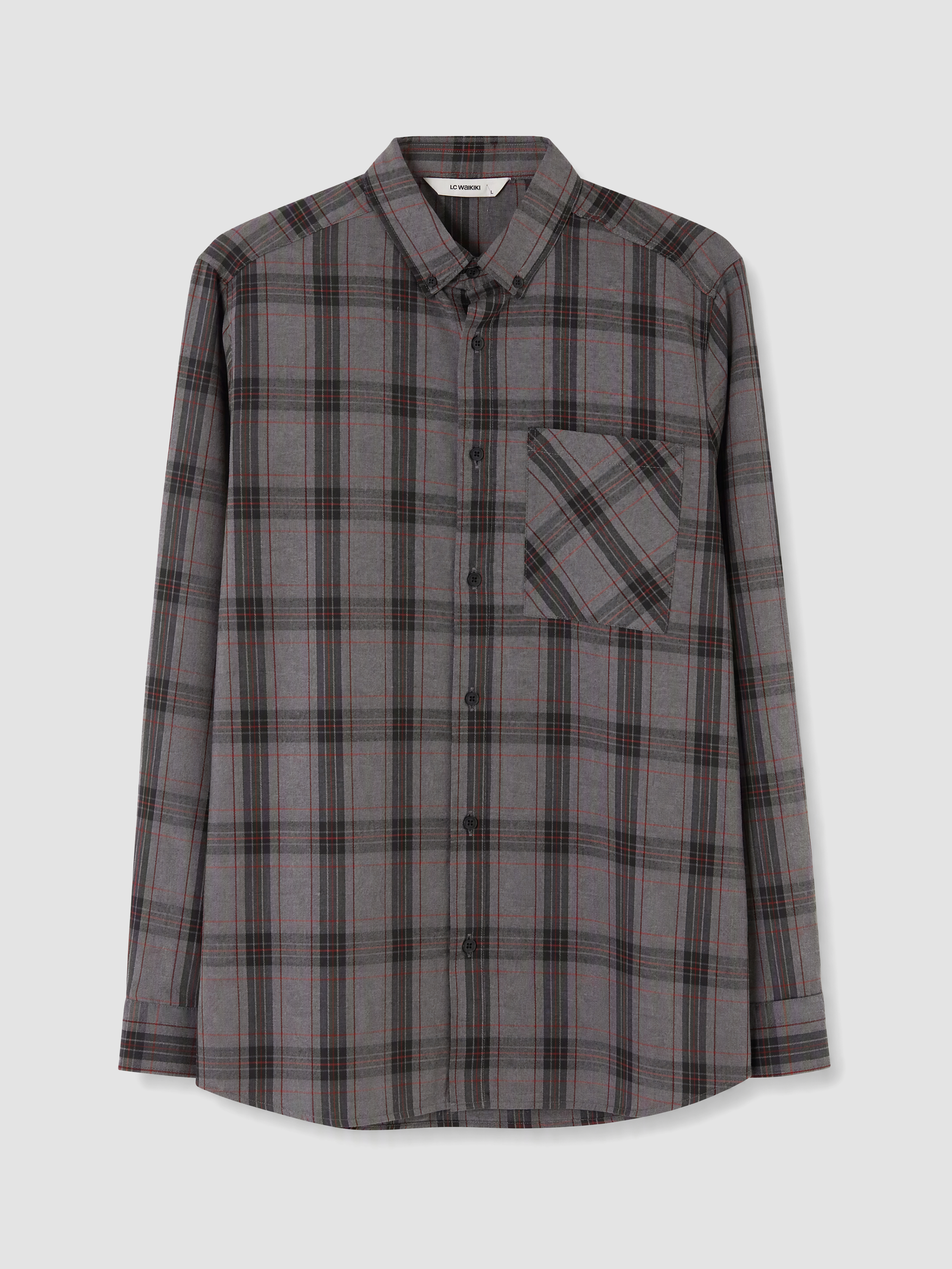 LCW ECO Regular Fit Ekose Erkek Gömlek Ceket görsel 4