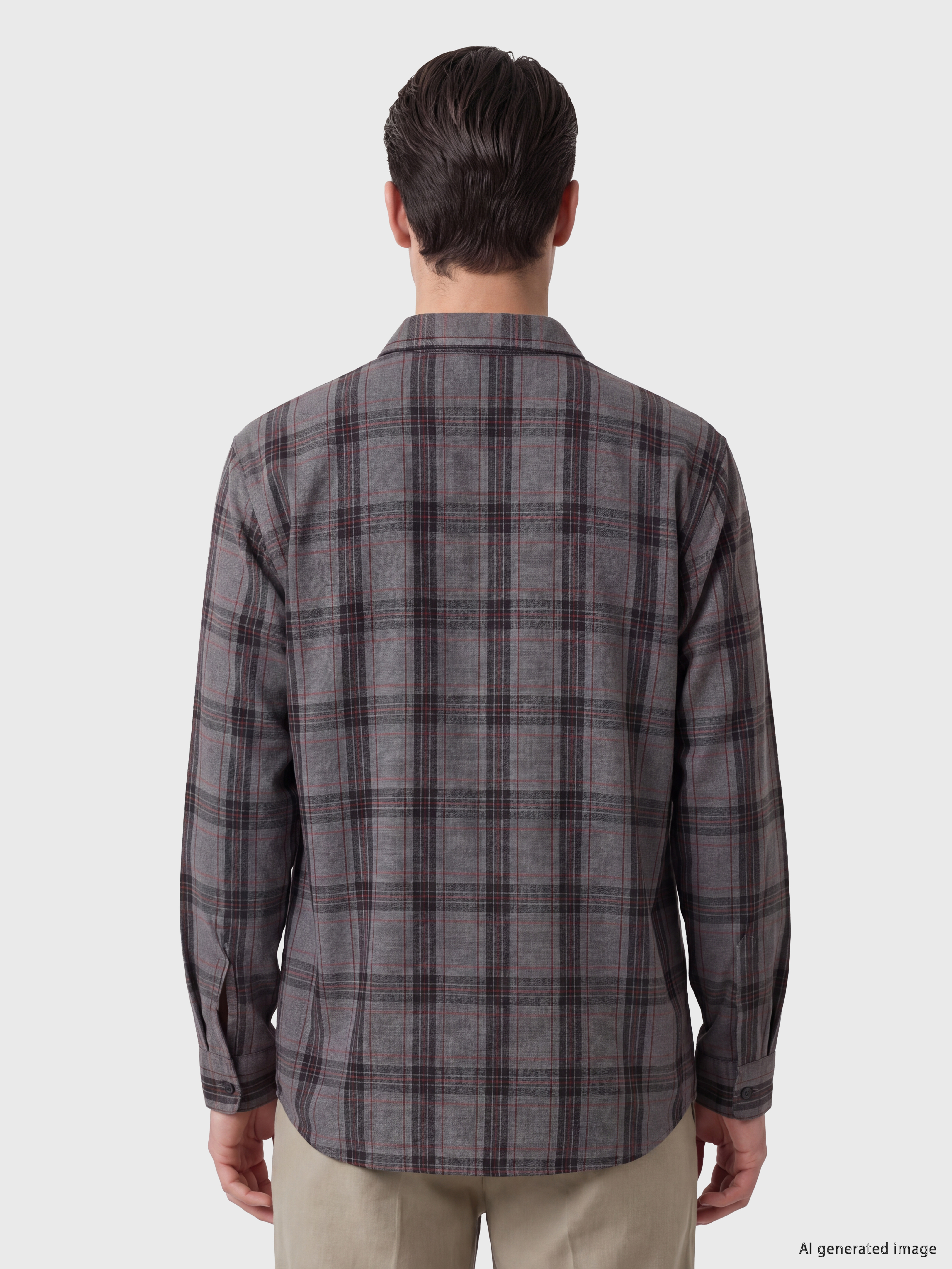 LCW ECO Regular Fit Ekose Erkek Gömlek Ceket görsel 3