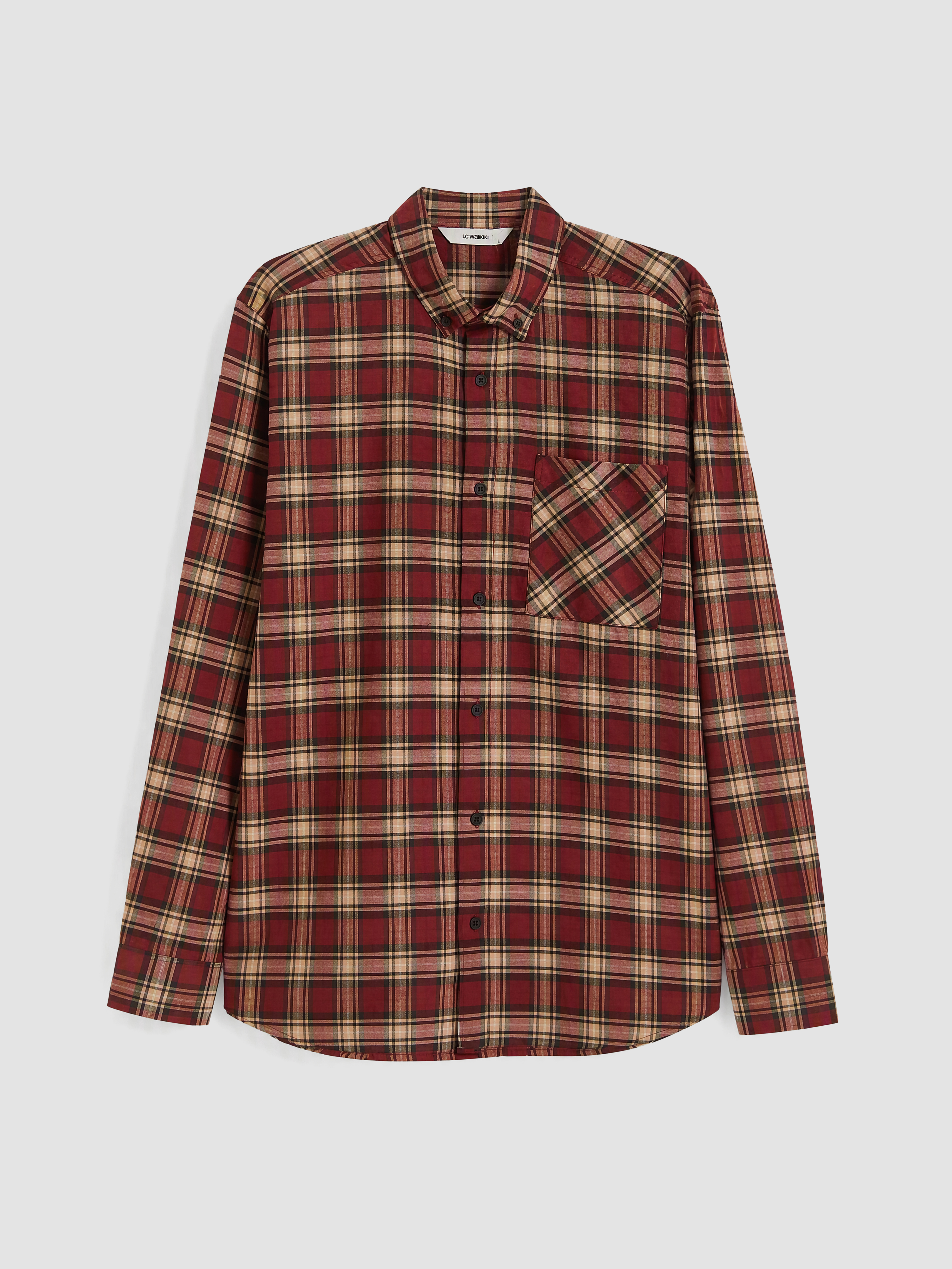 LCW ECO Regular Fit Ekose Erkek Gömlek Ceket görsel 4