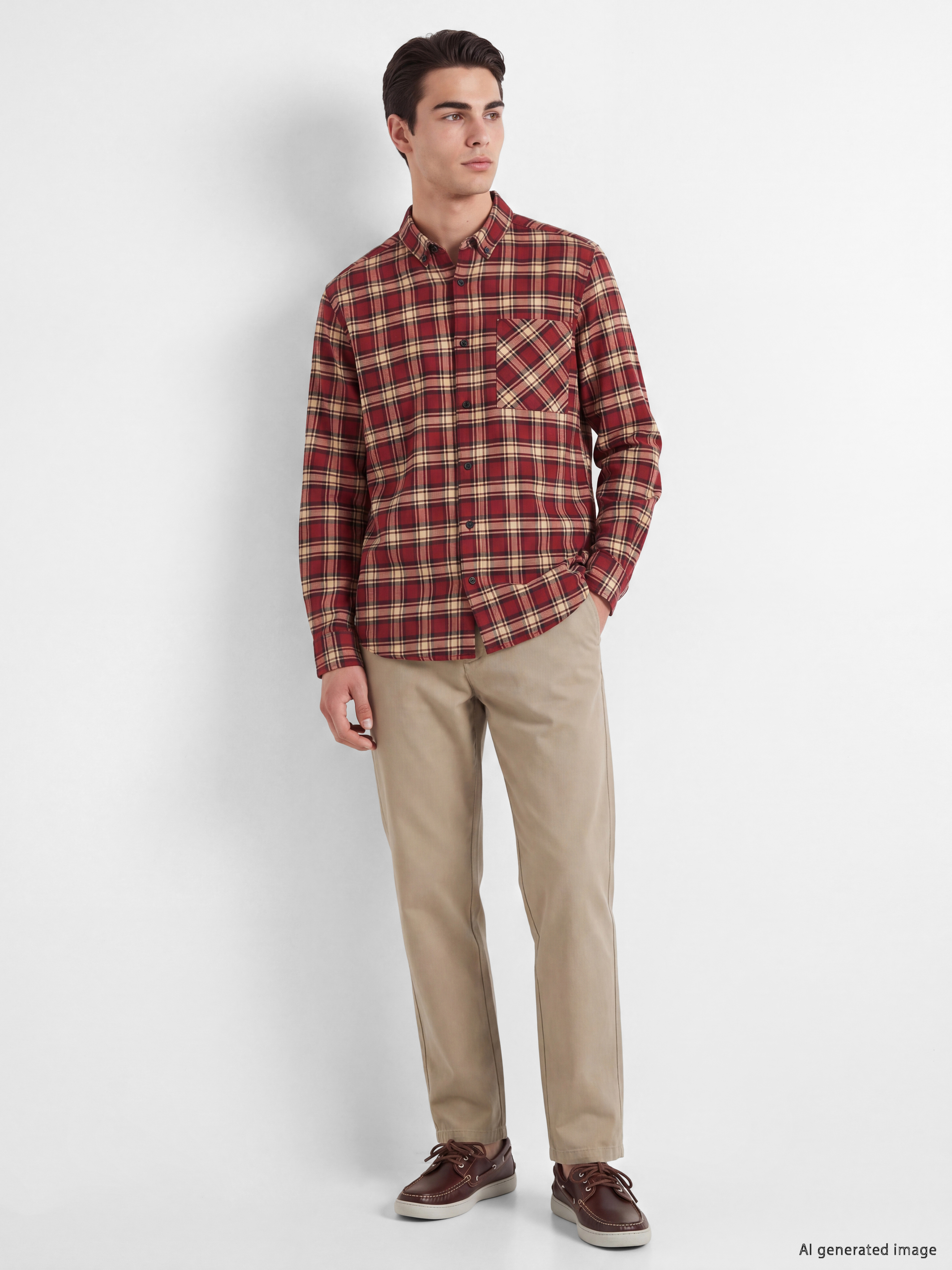 LCW ECO Regular Fit Ekose Erkek Gömlek Ceket görsel 2