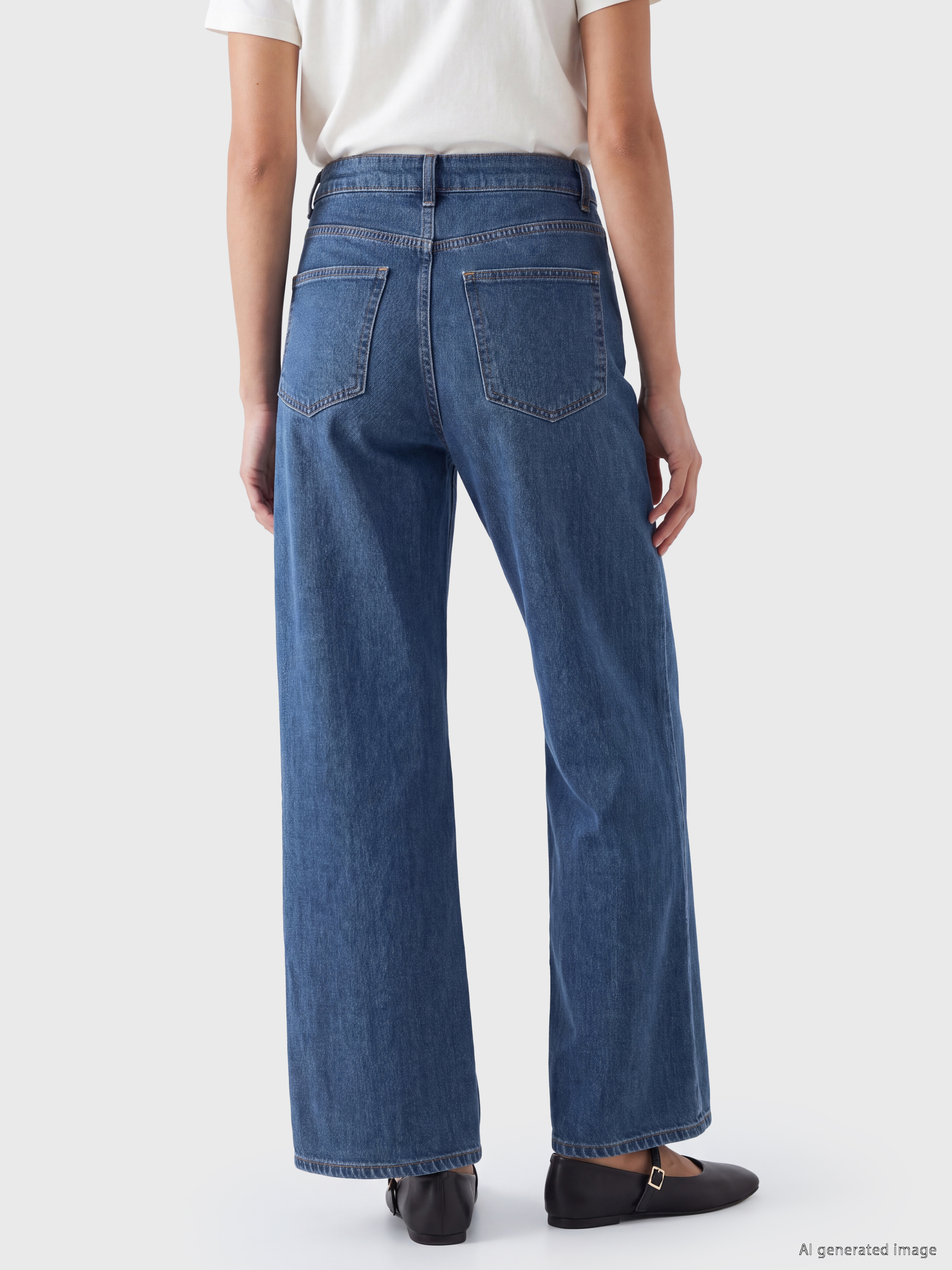 LCWAIKIKI Classic Culotte Fit Kadın Jean Pantolon görsel 4