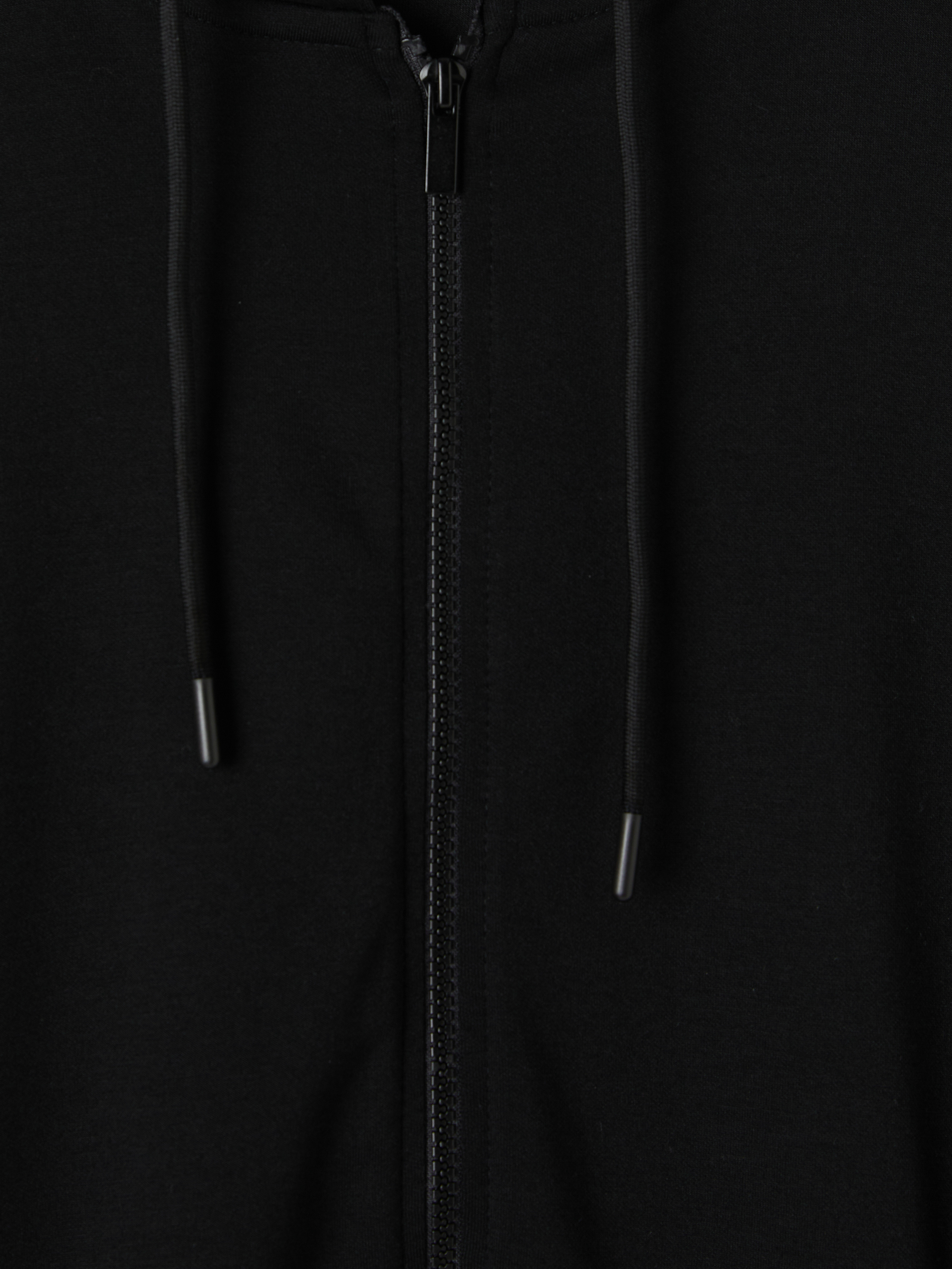 LCW Modest Kapüşonlu Soft Touch Kadın Fermuarlı Sweatshirt görsel 6