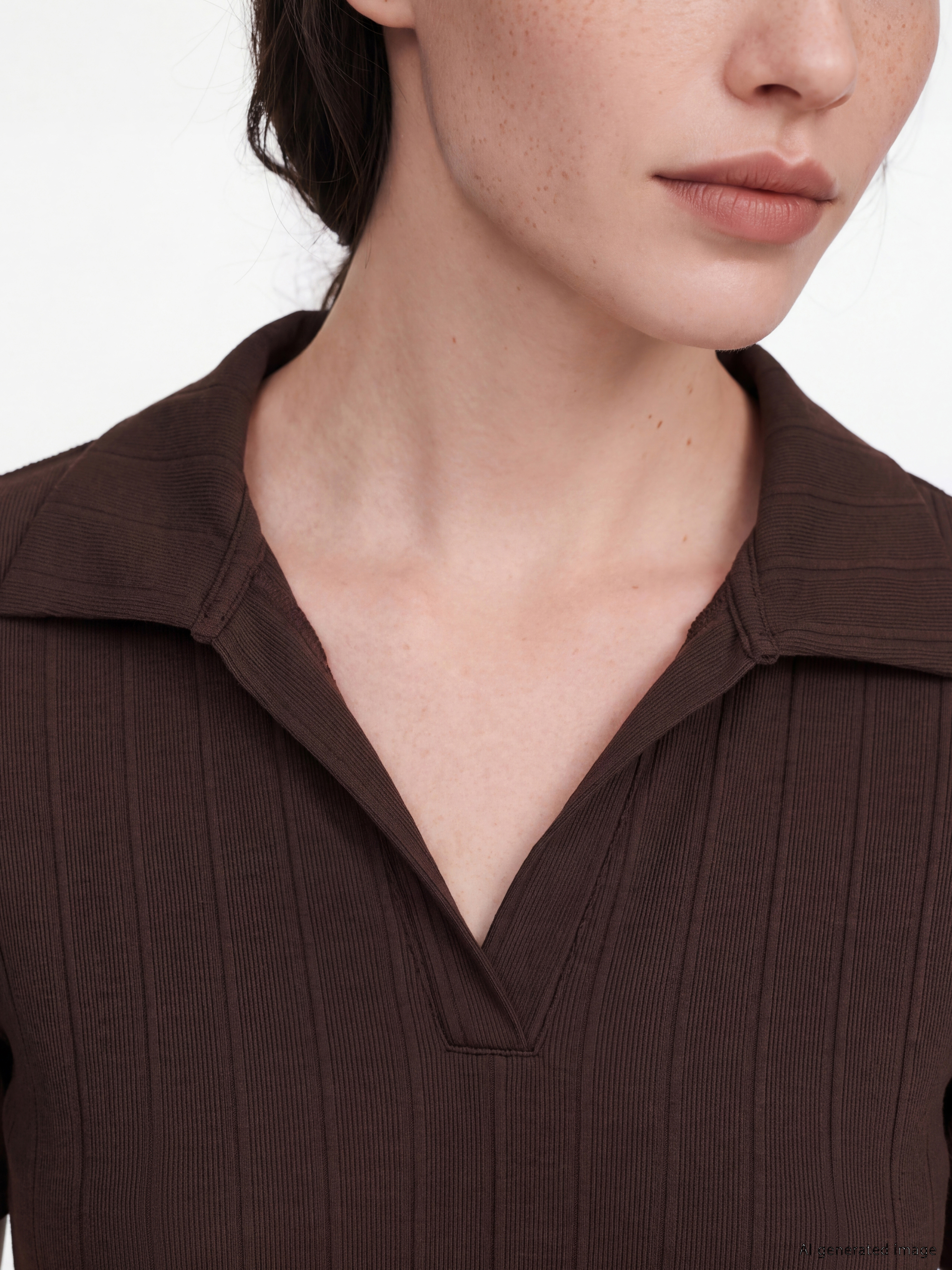 LCW Comfort Polo Yaka Yırtmaçlı Fitilli Elbise görsel 3