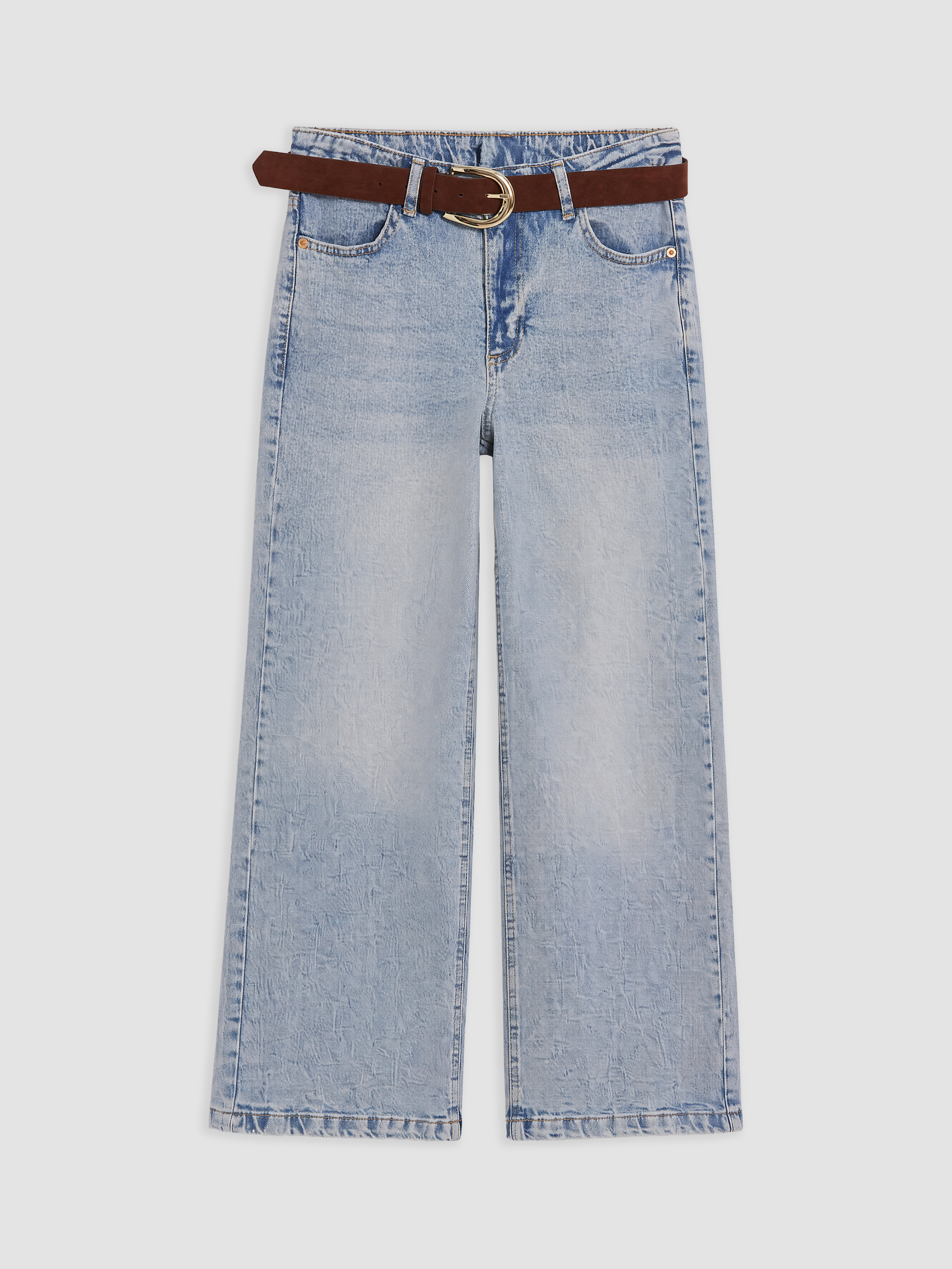 LCW Jeans Beli Kemerli Culotte Fit Kadın Jean Pantolon görsel 5