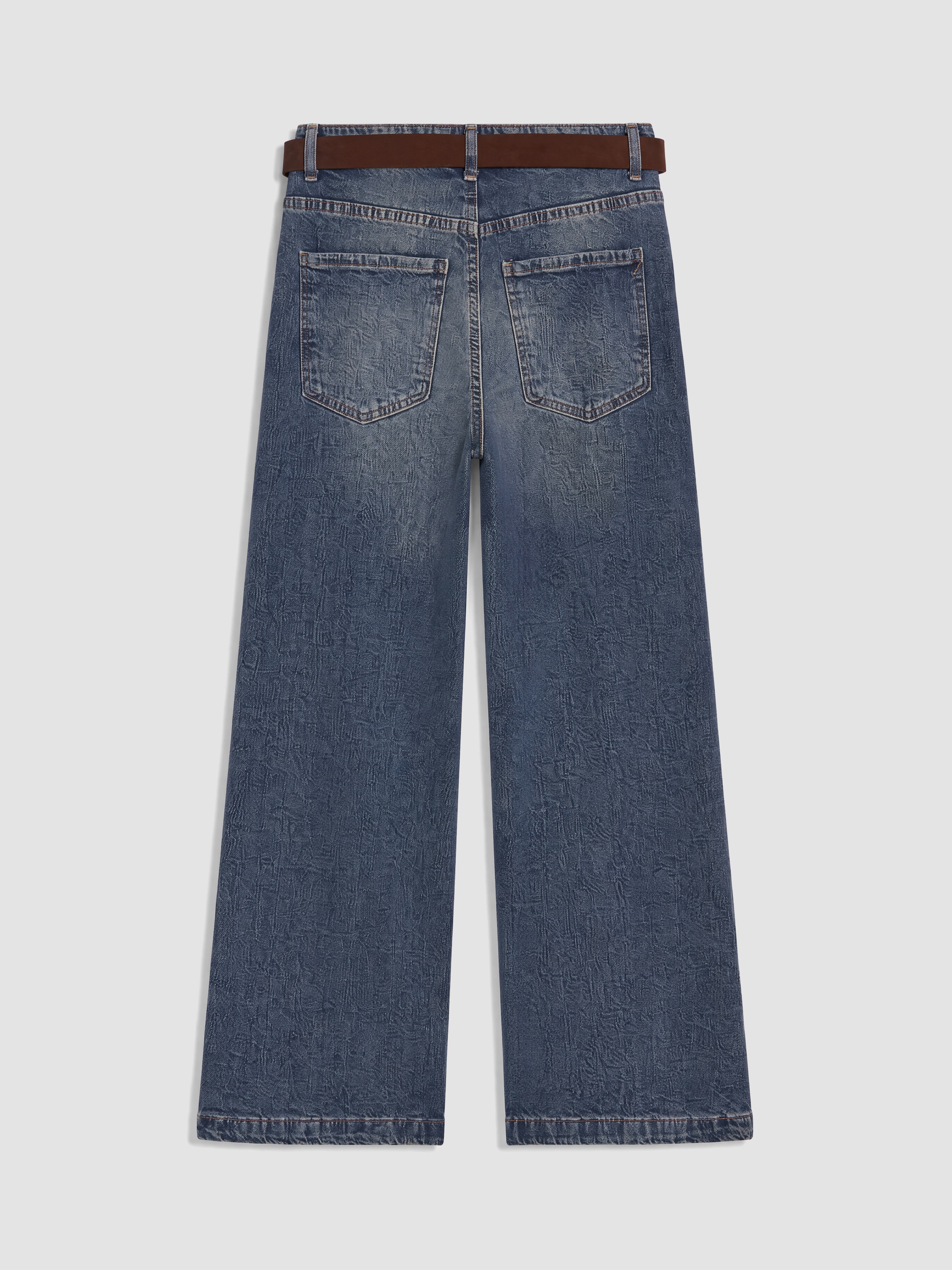 LCW Jeans Beli Kemerli Culotte Fit Kadın Jean Pantolon görsel 7
